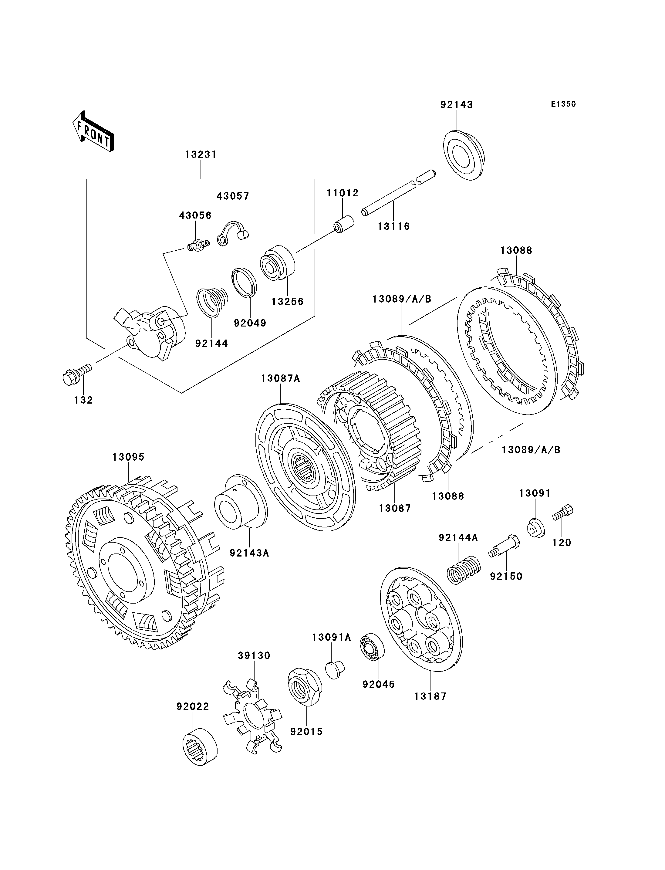 EMBRAYAGE POUR ZXR750R ZX750 K1 VERT 1991 EUROPE
