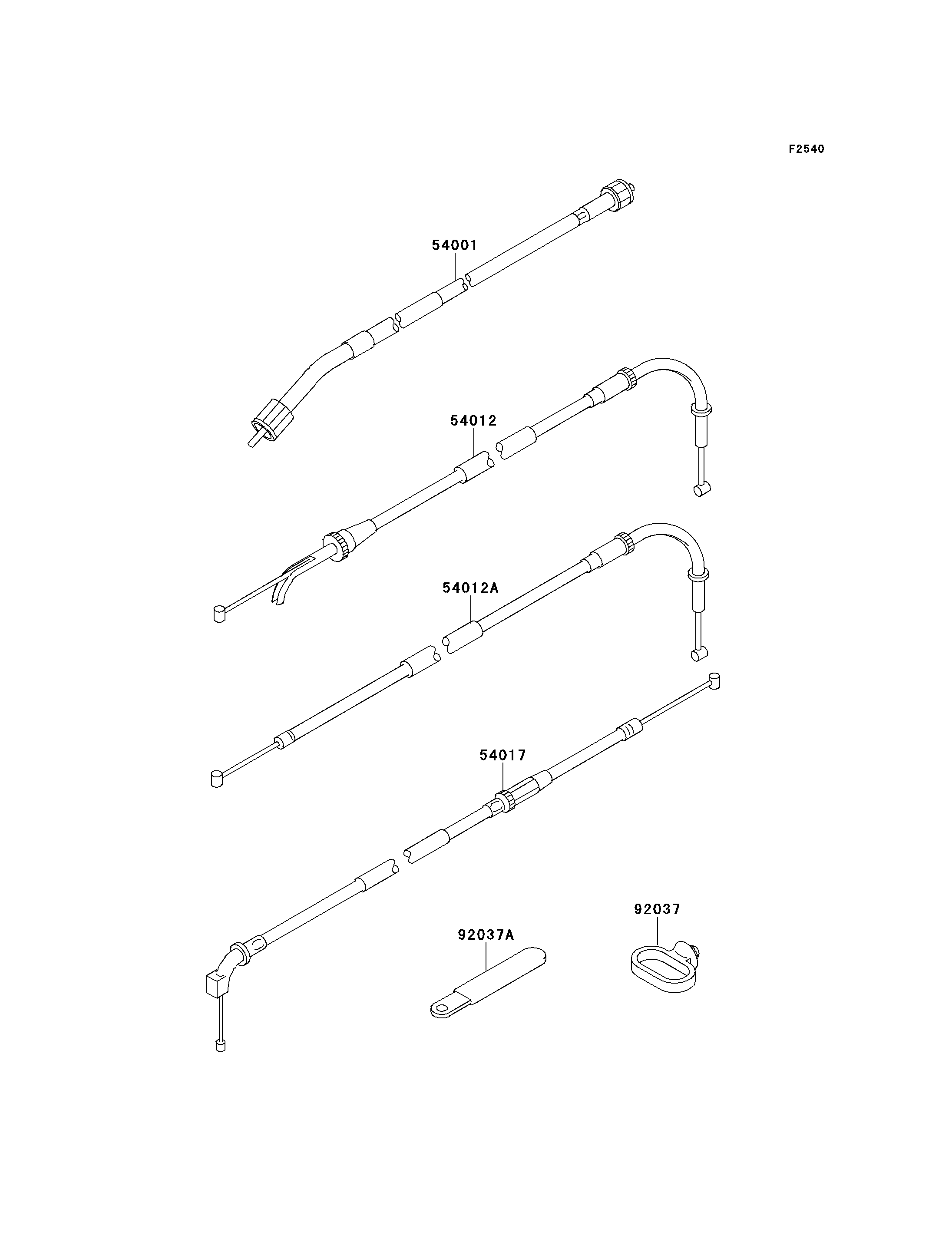 CABLES POUR ZXR750R ZX750 K1 VERT 1991 EUROPE