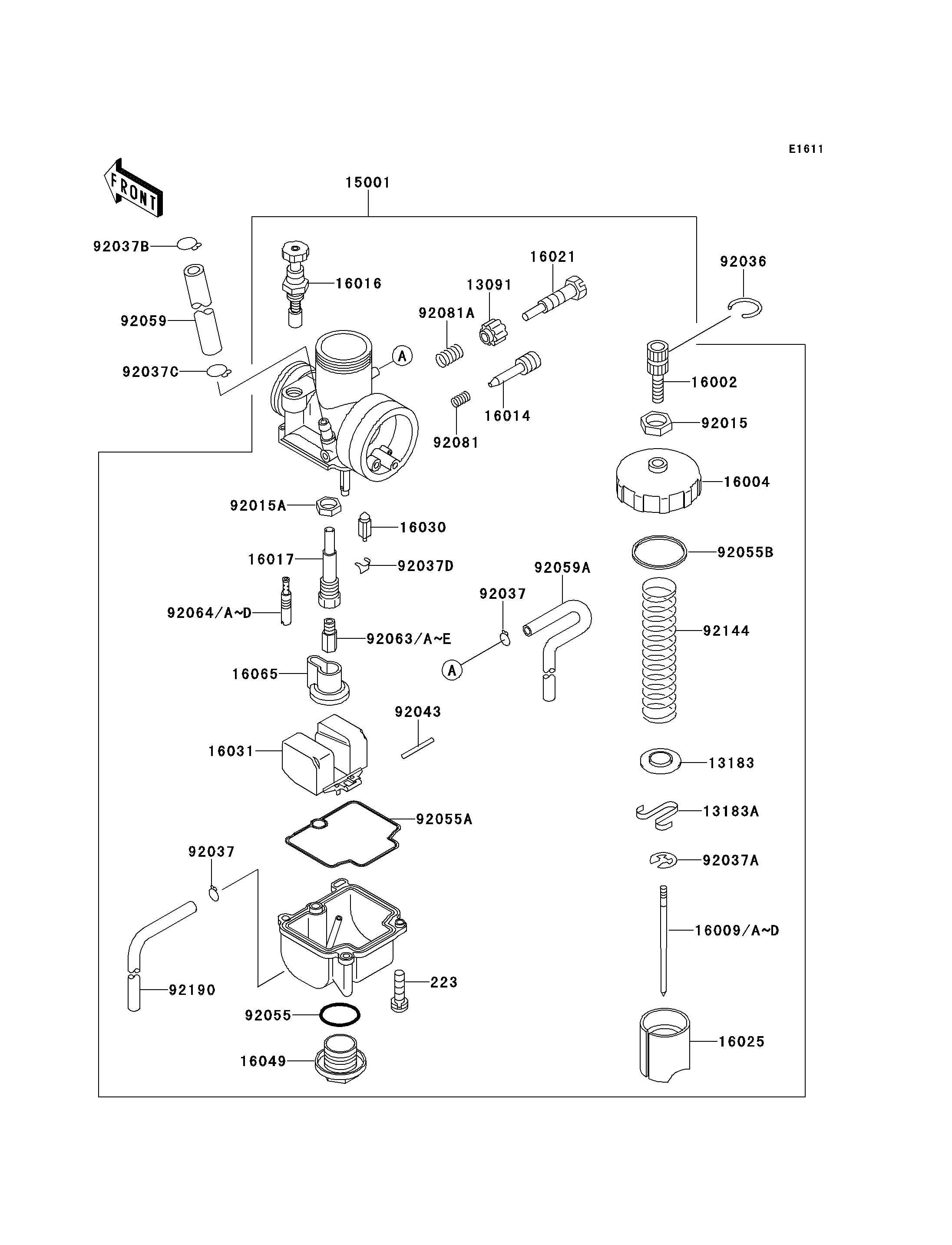 CARBURATEUR POUR KX100 KX100 B2 VERT 1992 EUROPE