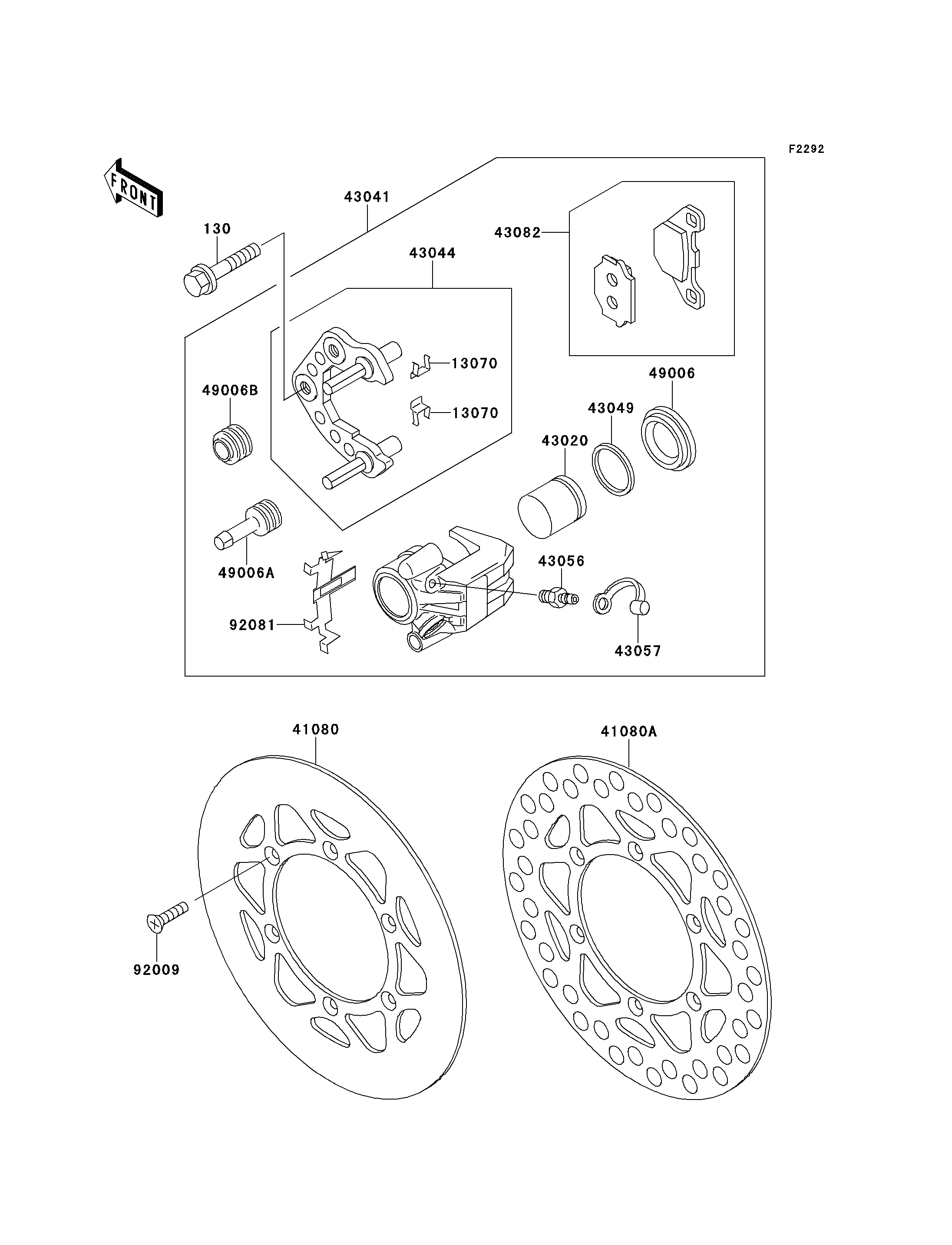 ETRIER AVANT POUR KX80 KX80 R2 VERT 1992 EUROPE