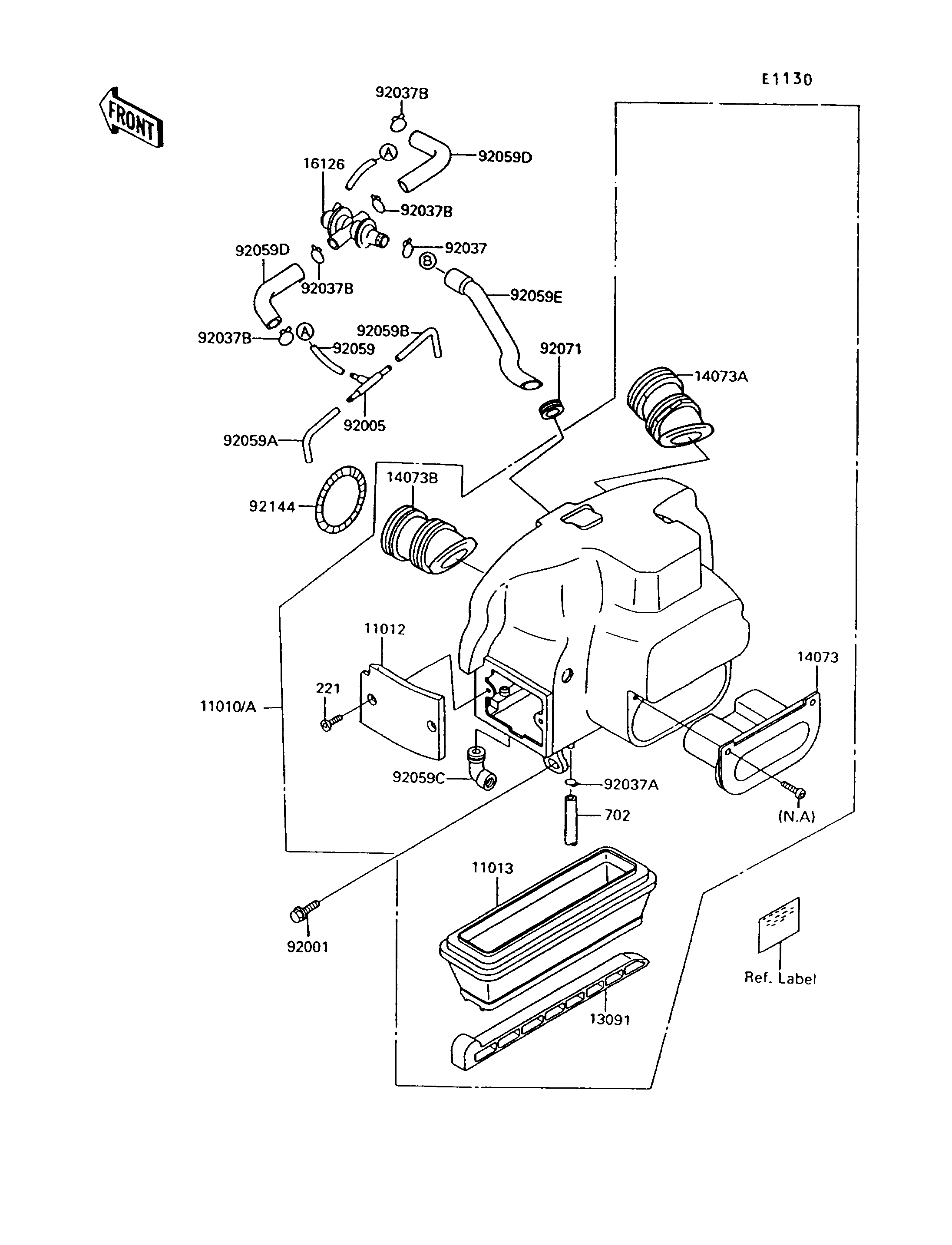 FILTRE A AIR POUR 1000GTR ZG1000 A1 GRIS 1986 EUROPE