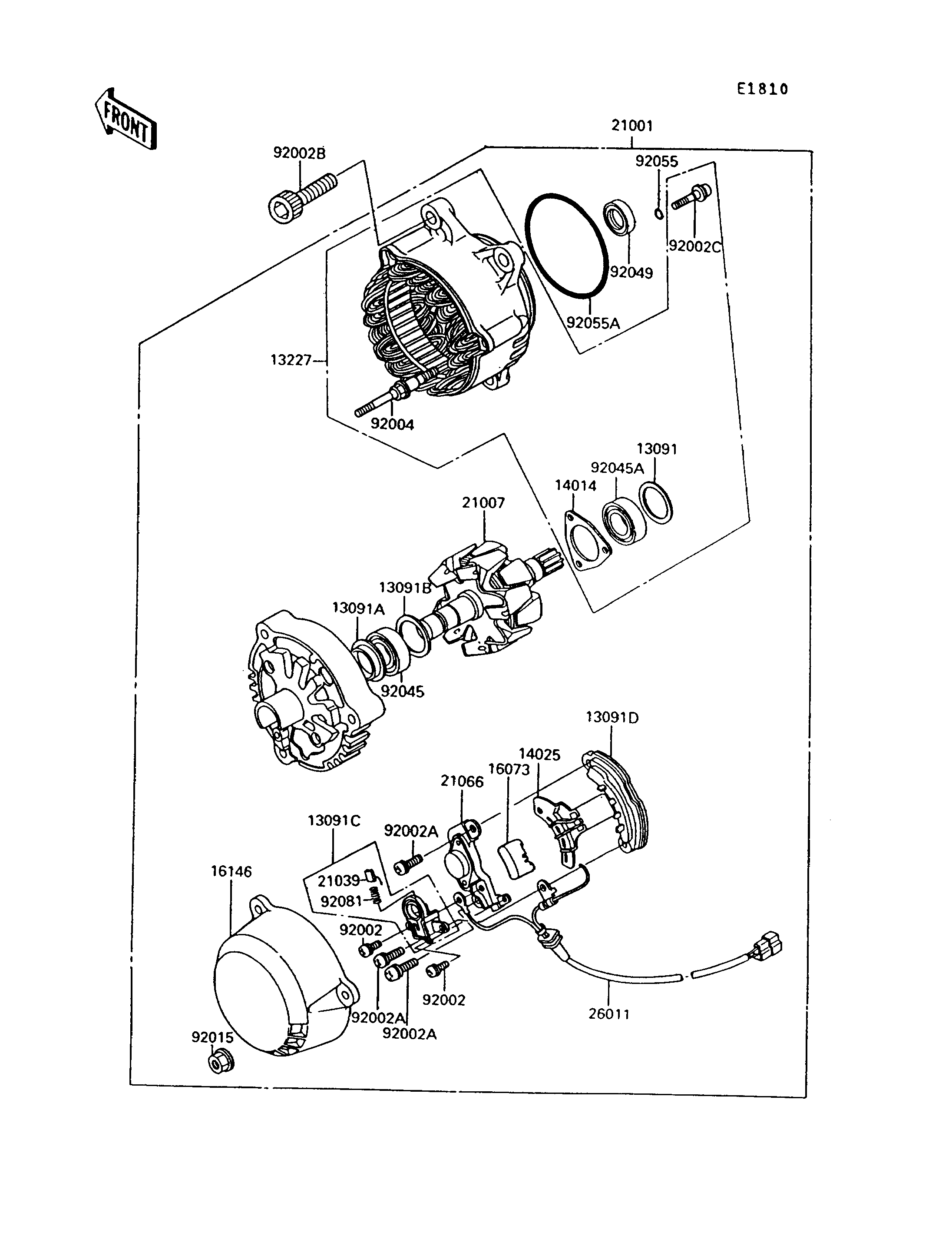 GENERATEUR POUR 1000GTR ZG1000 A4 BLANC 1989 EUROPE