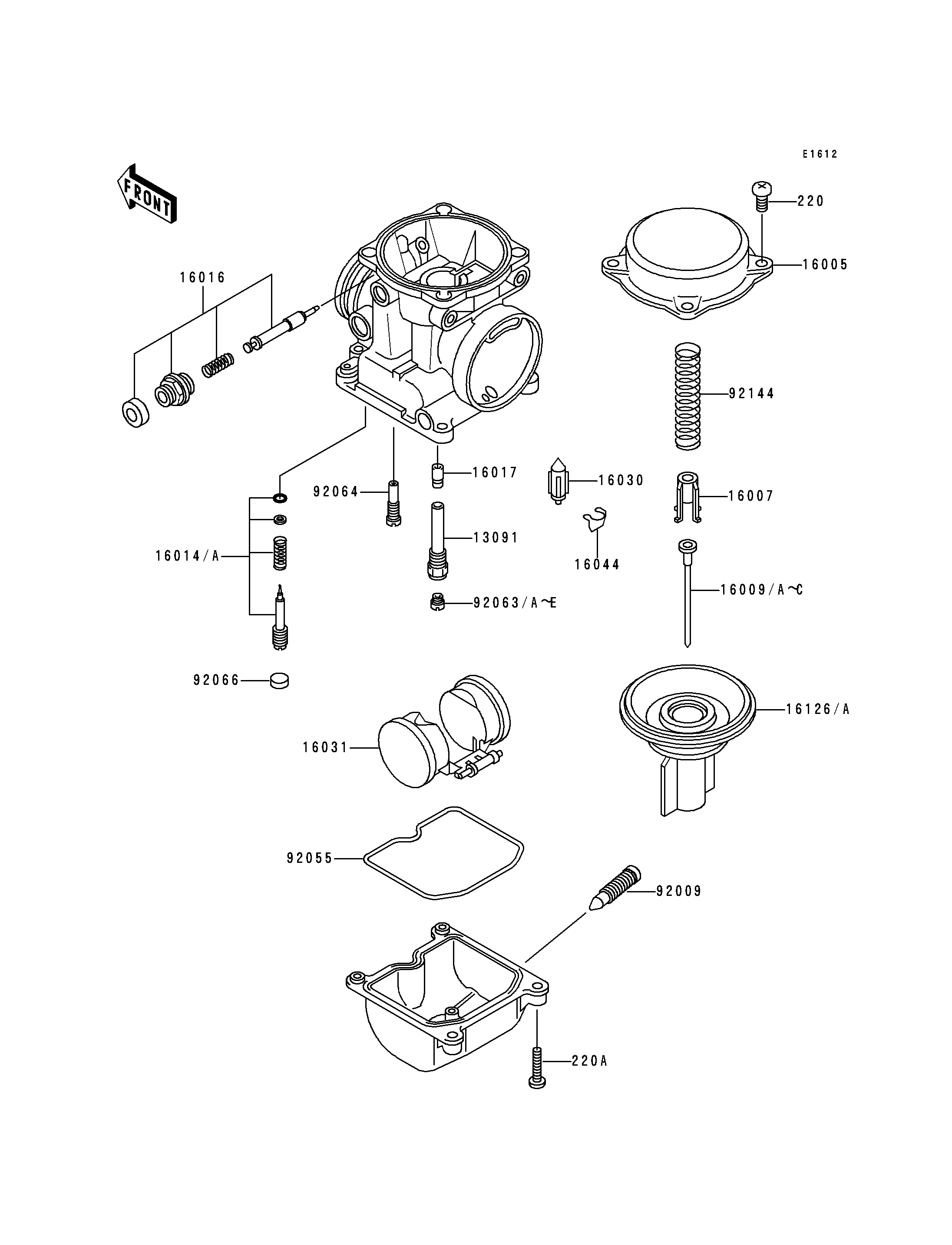PIECES DE CARBURATEUR POUR ZEPHYR 1100 ZR1100 A3 NOIR 1994 EUROPE
