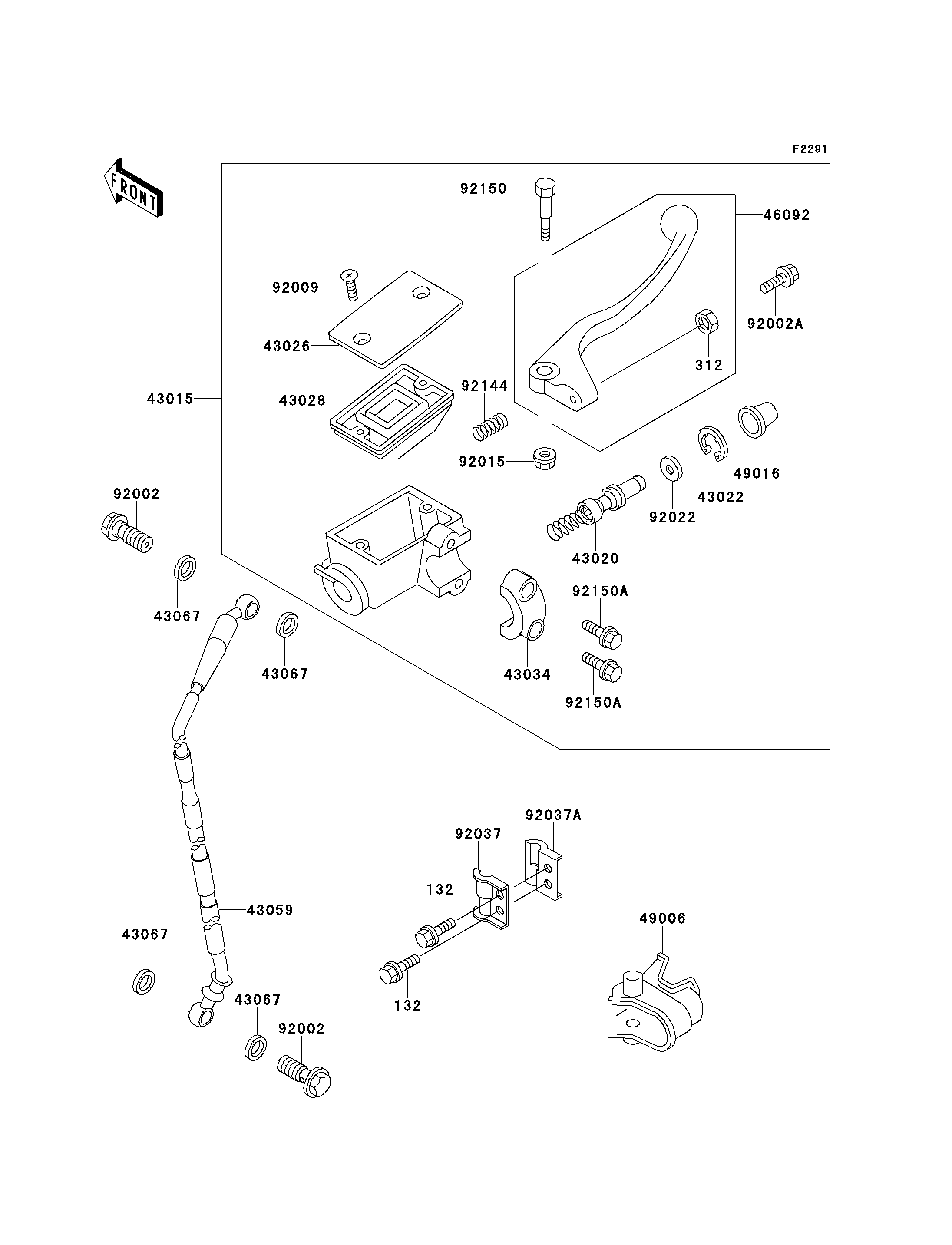 MAITRE CYLINDRE AV POUR KX125 KX125 J2 VERT 1993 EUROPE