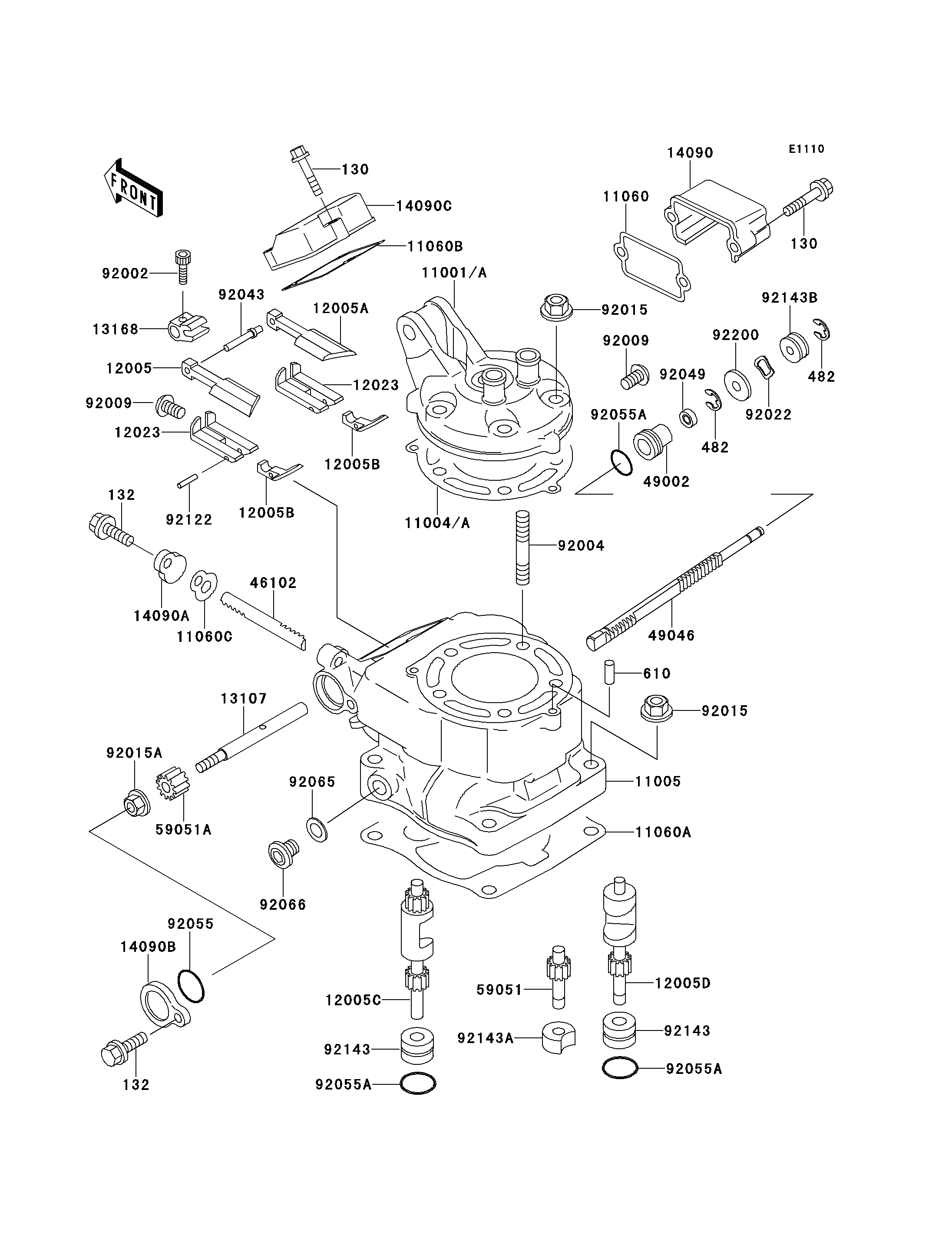 CULASSECYLINDRE POUR KX125 KX125 J2 VERT 1993 EUROPE