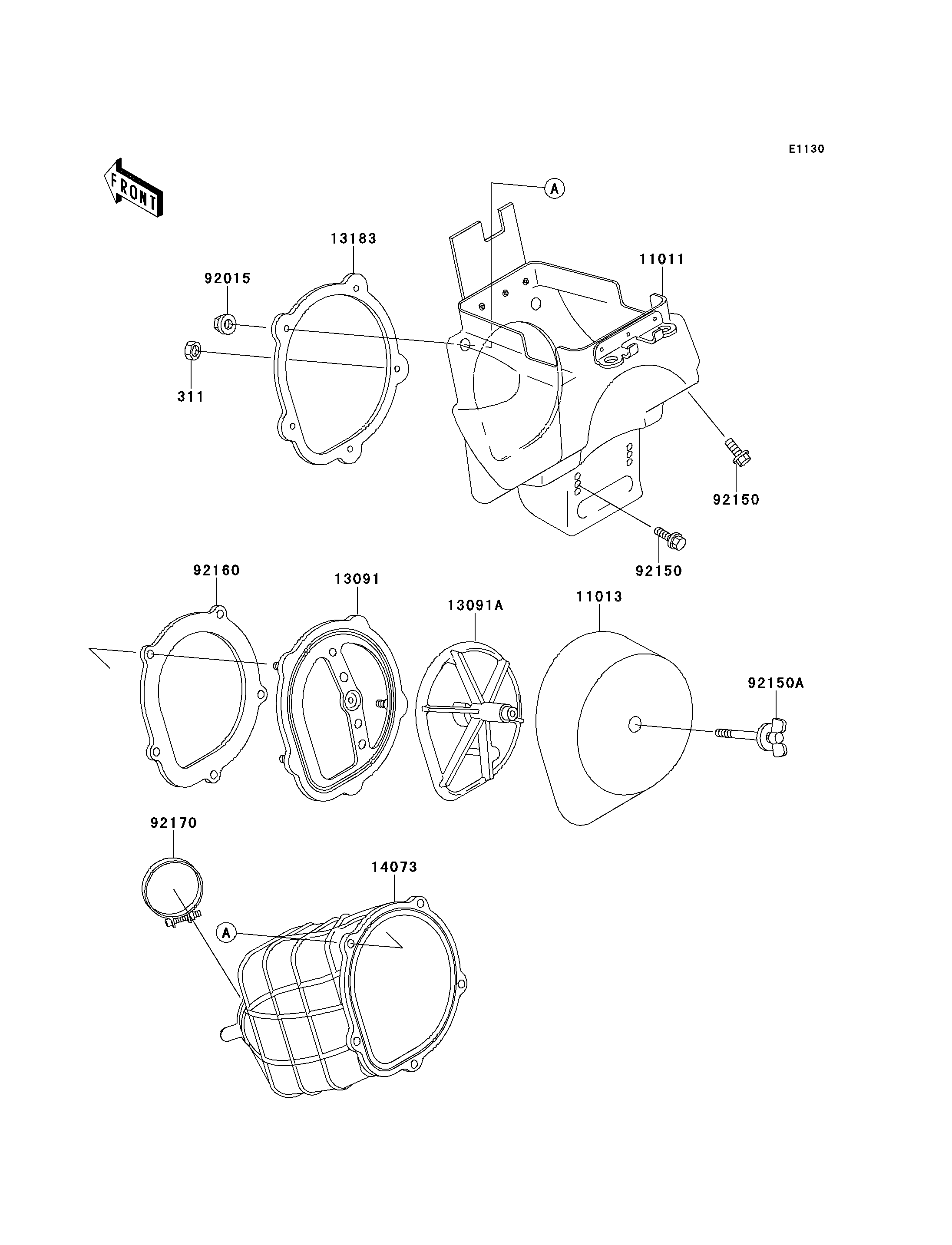 FILTRE A AIR POUR KX125 KX125 J2 VERT 1993 EUROPE