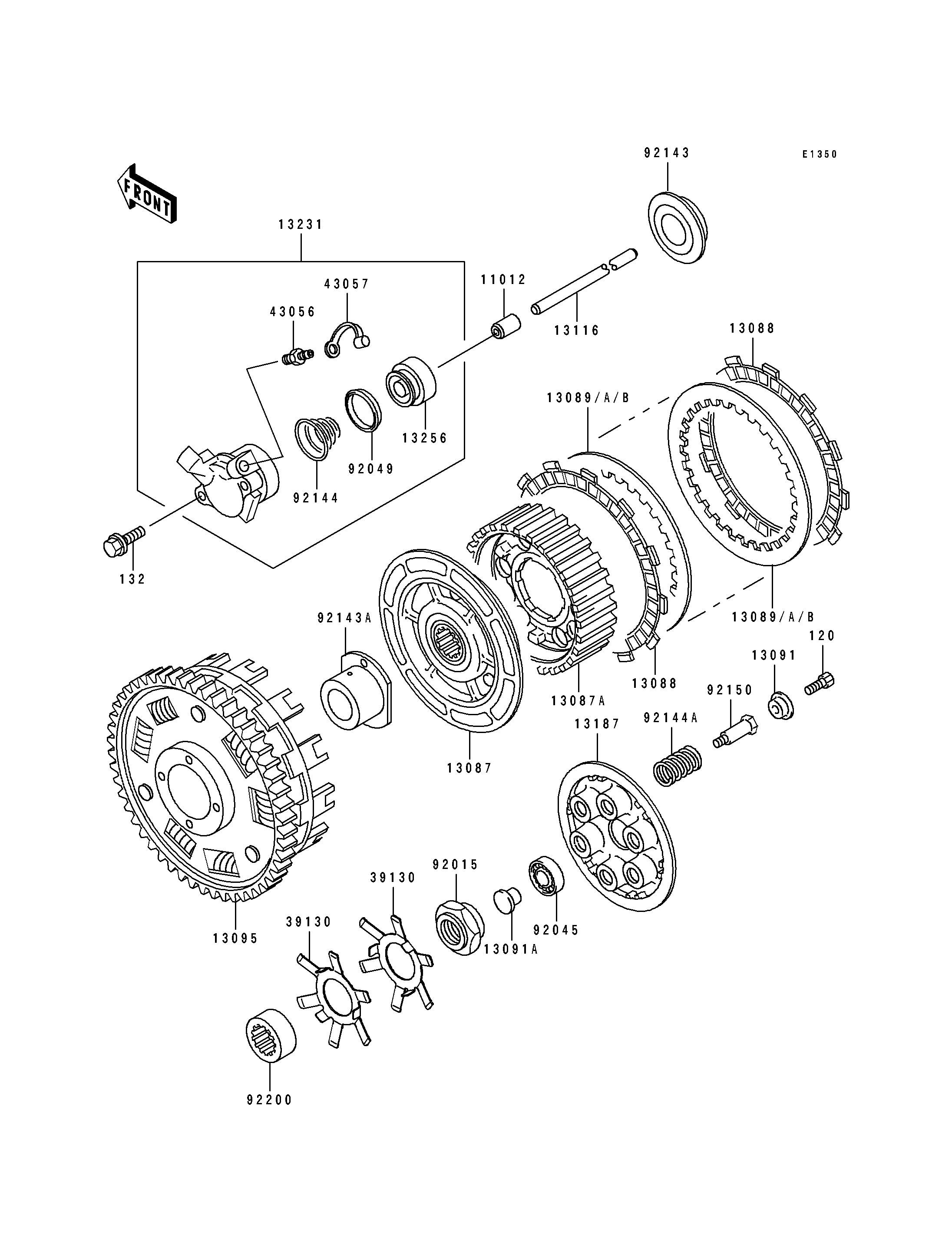 EMBRAYAGE POUR ZXR750 ZX750 L1 VERT 1993 EUROPE