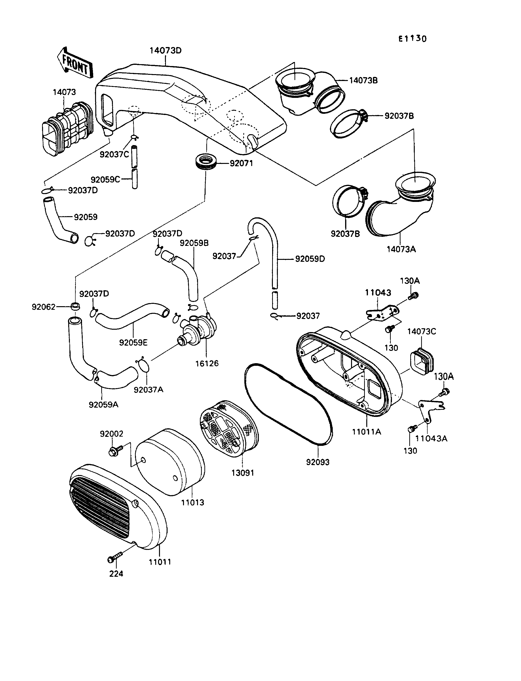 FILTRE A AIR POUR VN750 TWIN VN750 A9 VERT 1993