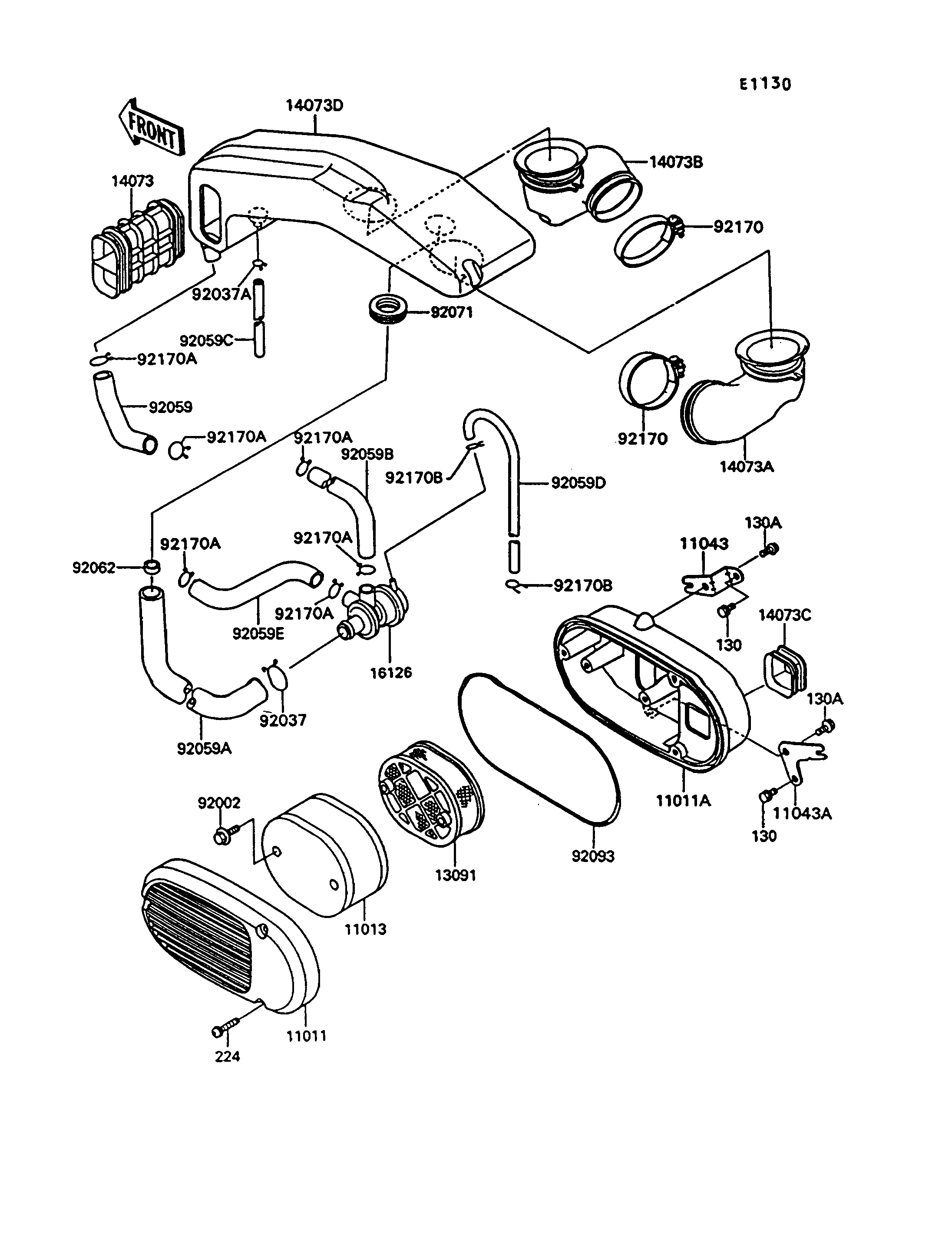 FILTRE A AIR POUR VN750 TWIN VN750 A10 ROUGE 1994