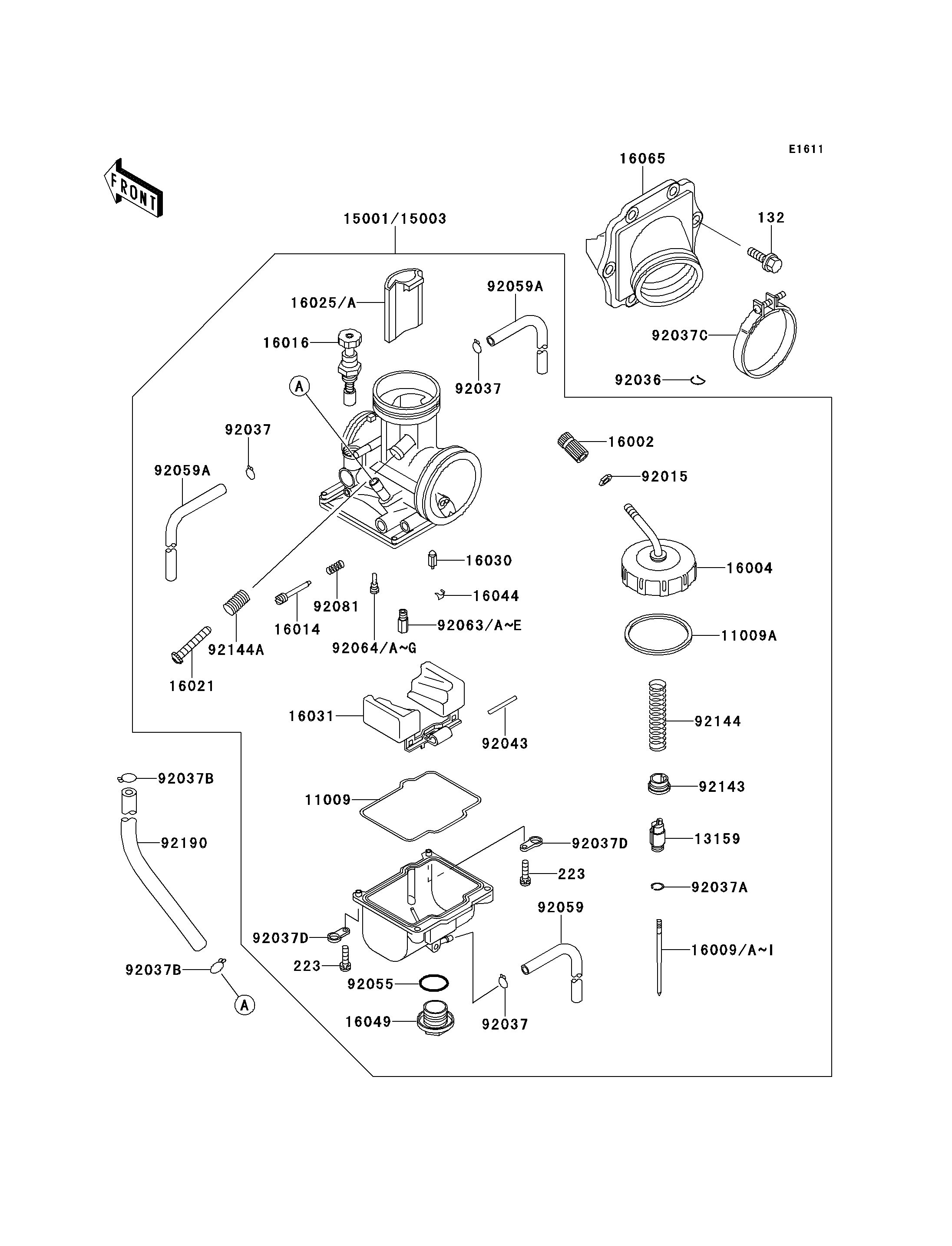 CARBURATEUR POUR KX125 KX125 K1 VERT 1994 EUROPE
