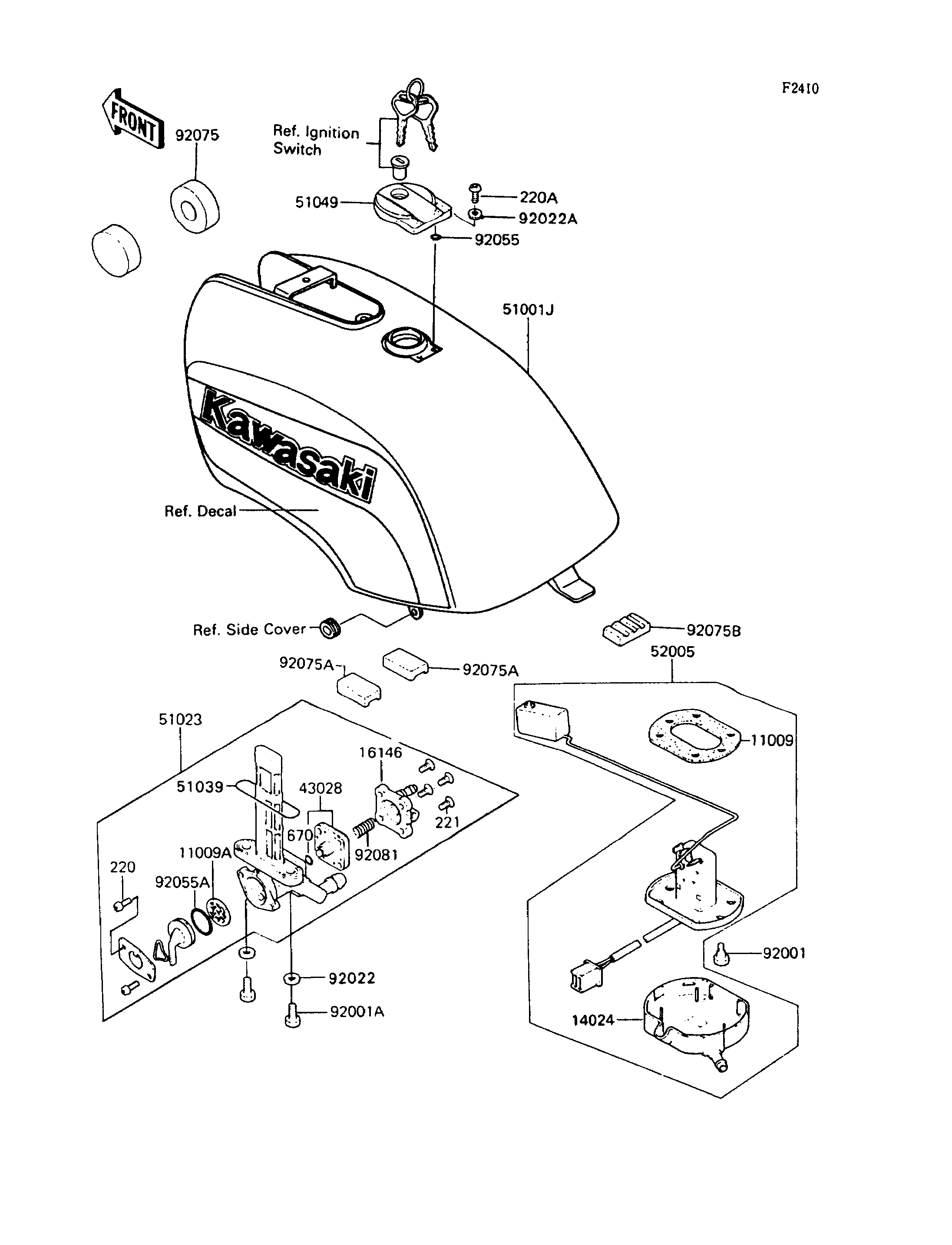 RESERVOIR CARBURANT POUR Z400FII ZX400 C5 ROUGE 1994 EUROPE