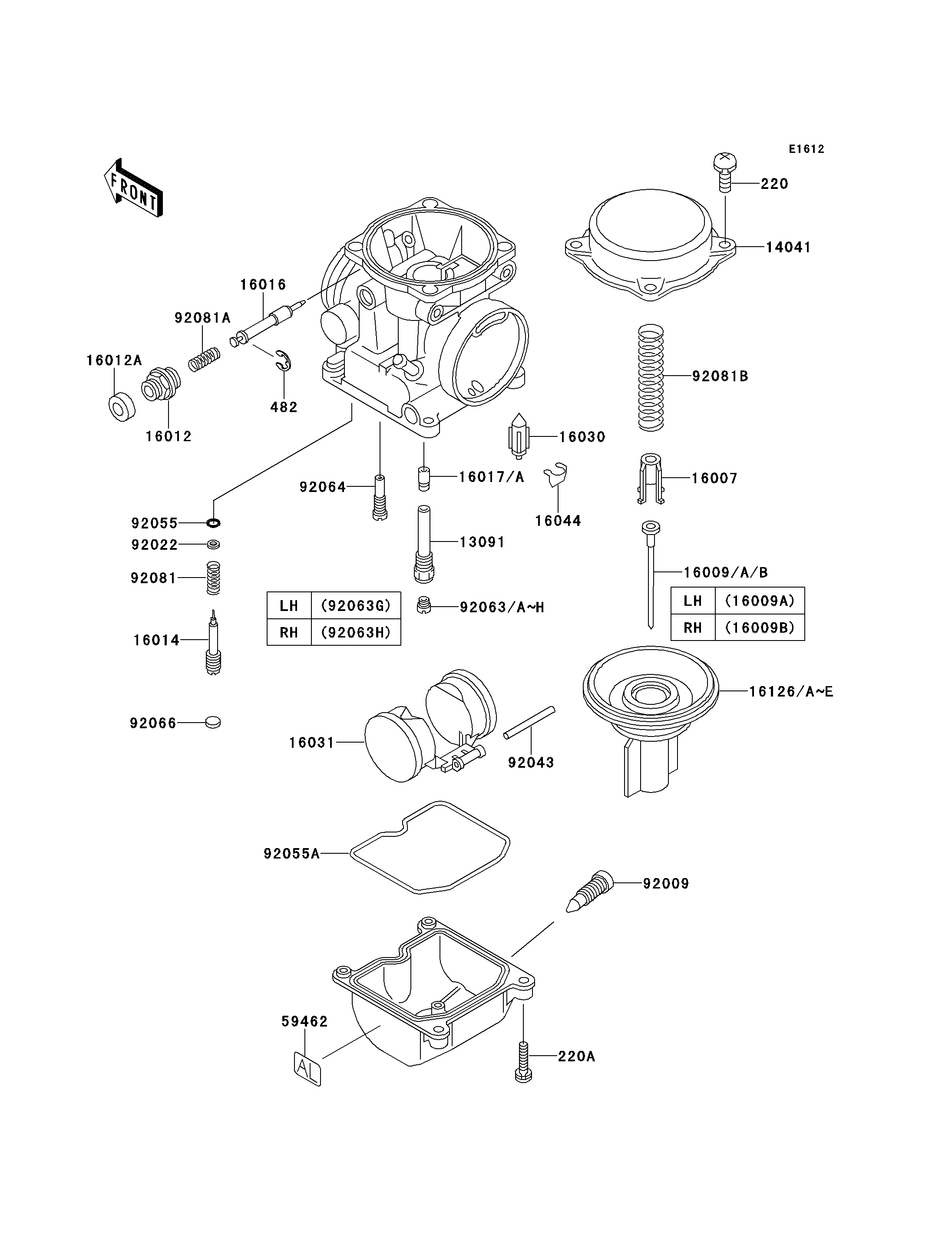PIECES DE CARBURATEUR POUR EN500 EN500 B2 NOIR 1995 EUROPE