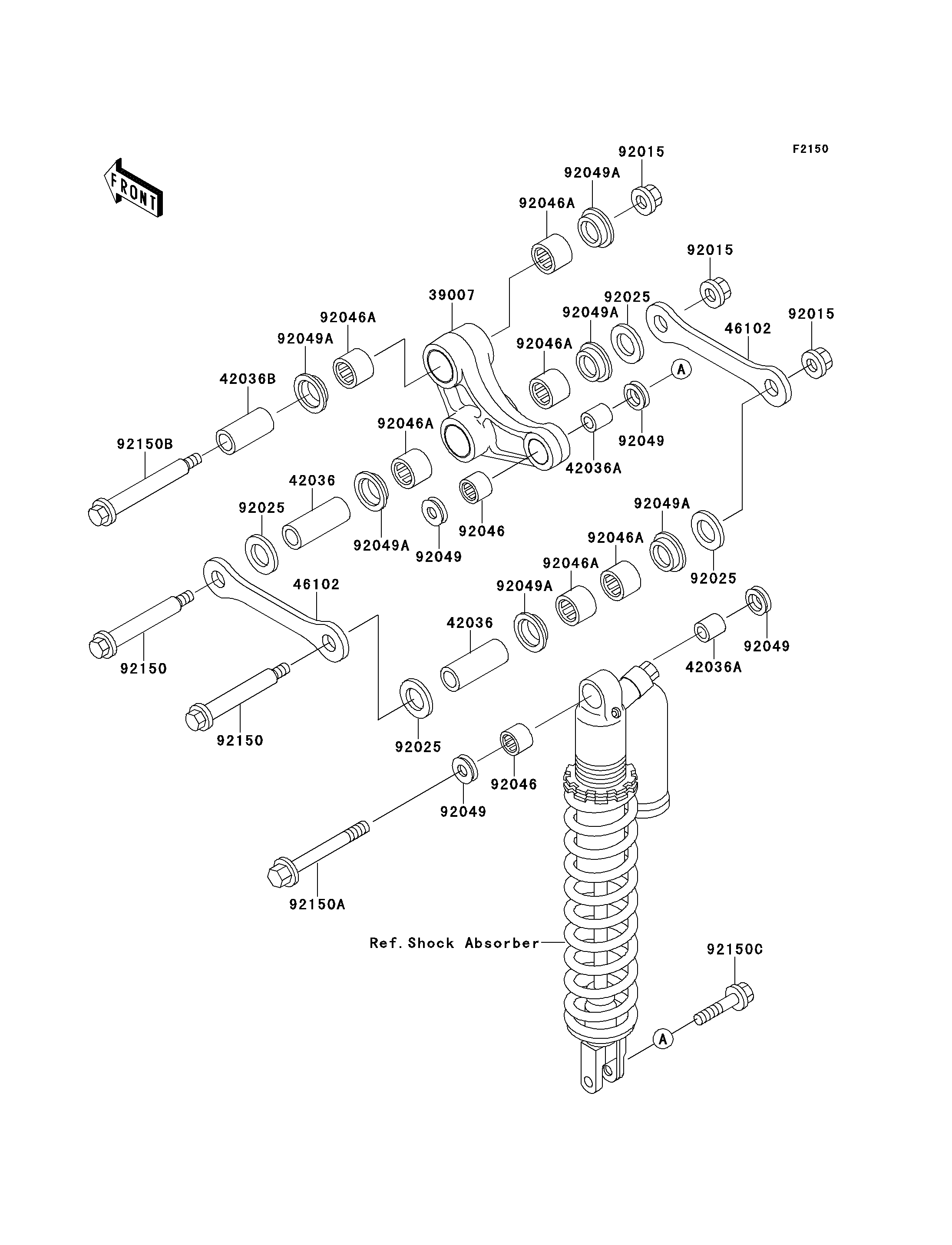 SUSPENSION POUR KX125 KX125 K2 VERT 1995 EUROPE