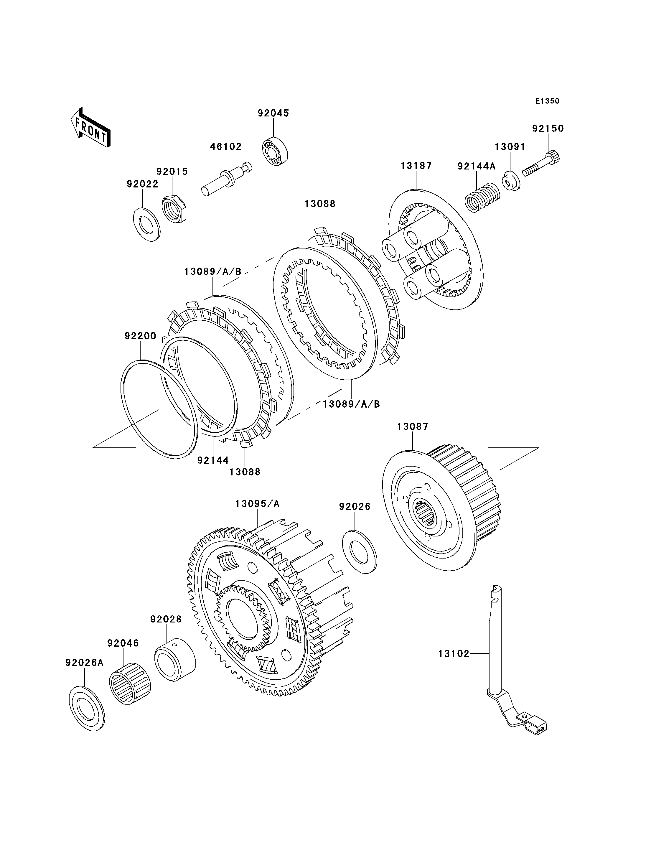 EMBRAYAGE POUR NINJA ZX 6R ZX600 F1 BLANC 1995 EUROPE