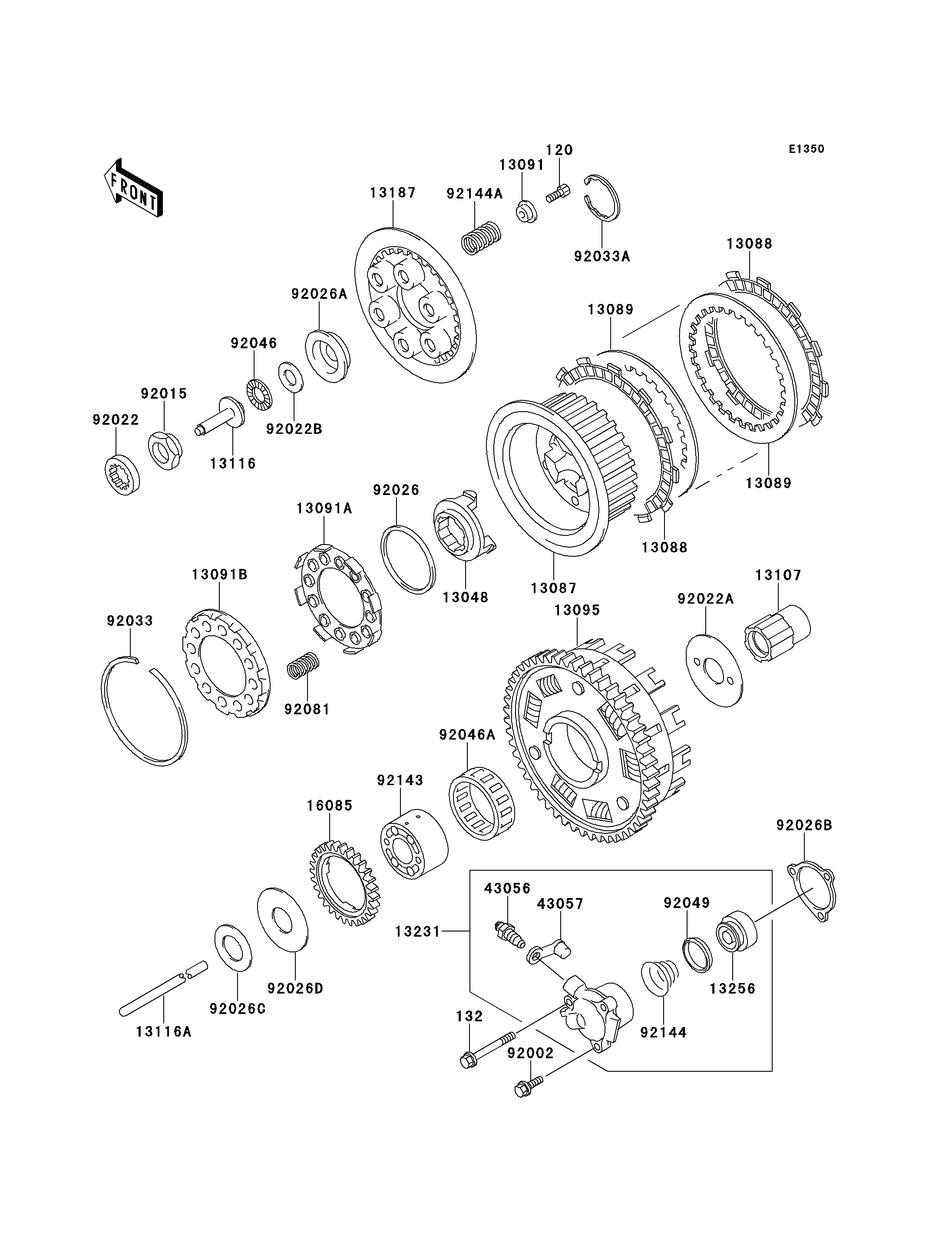EMBRAYAGE POUR ZZ R1100 ZX1100 C3 ROUGE 1992 EUROPE