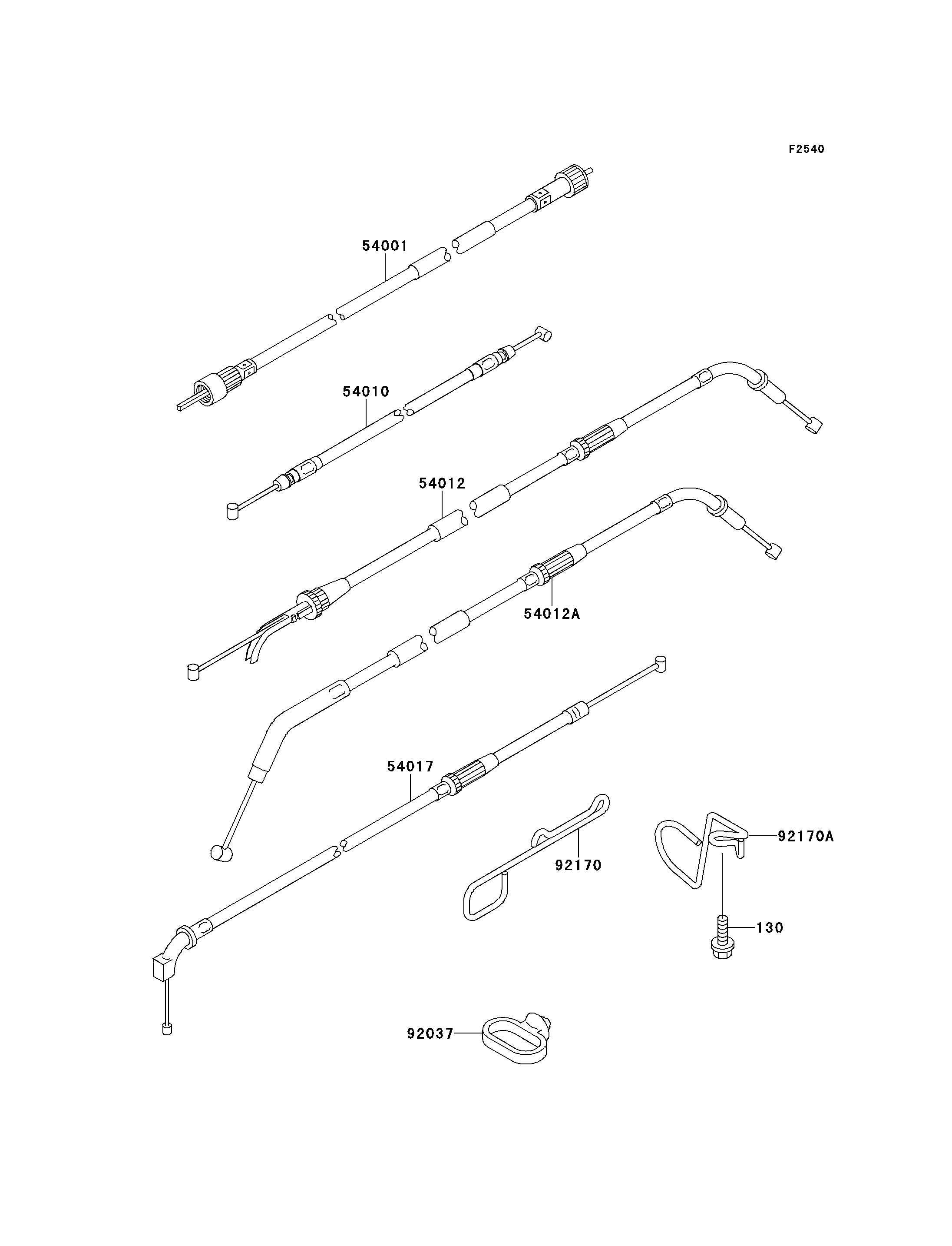 CABLES POUR GPZ1100 ABS ZX1100 F1 NOIR 1996 EUROPE