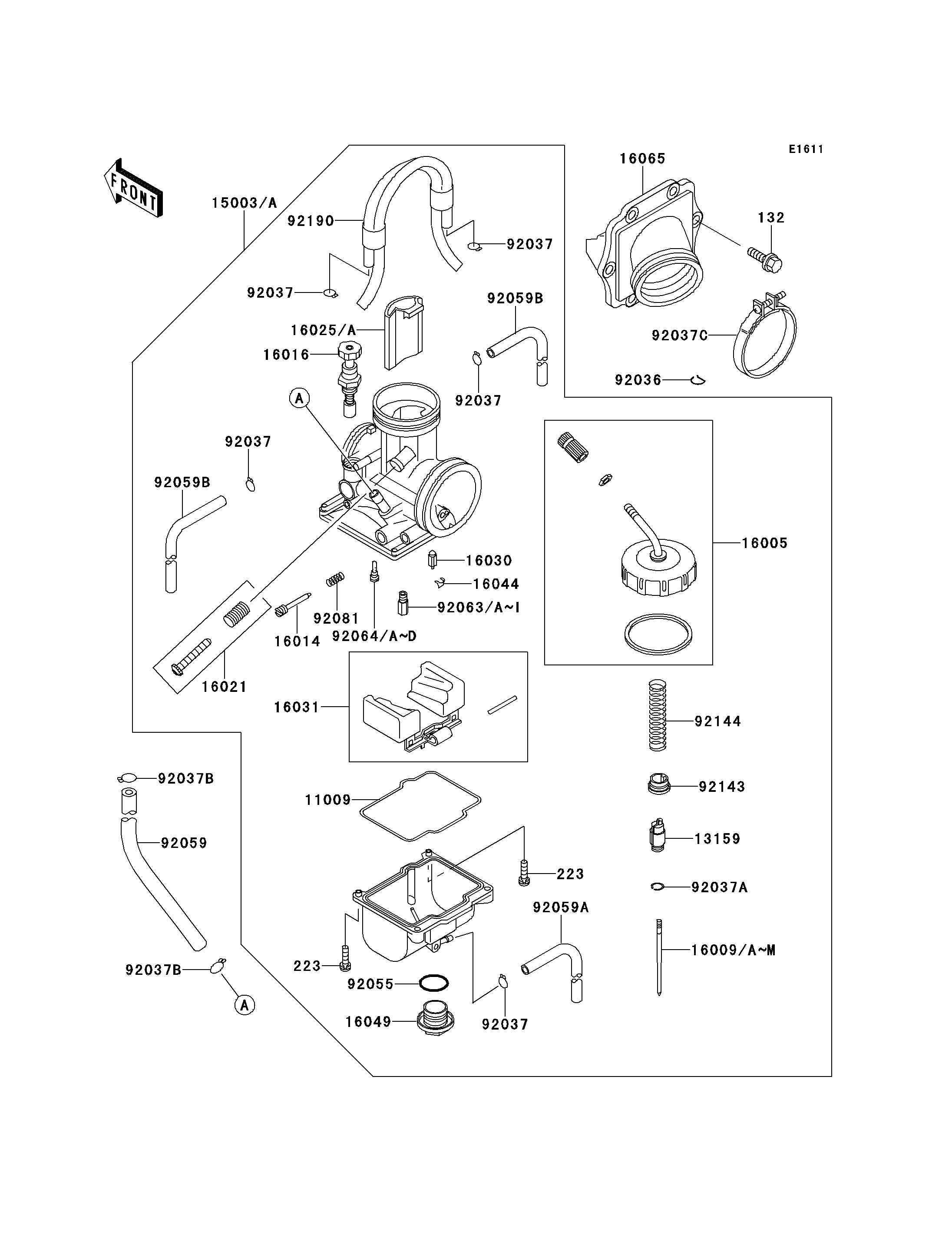 CARBURATEUR POUR KX125 KX125 K3 VERT 1996 EUROPE