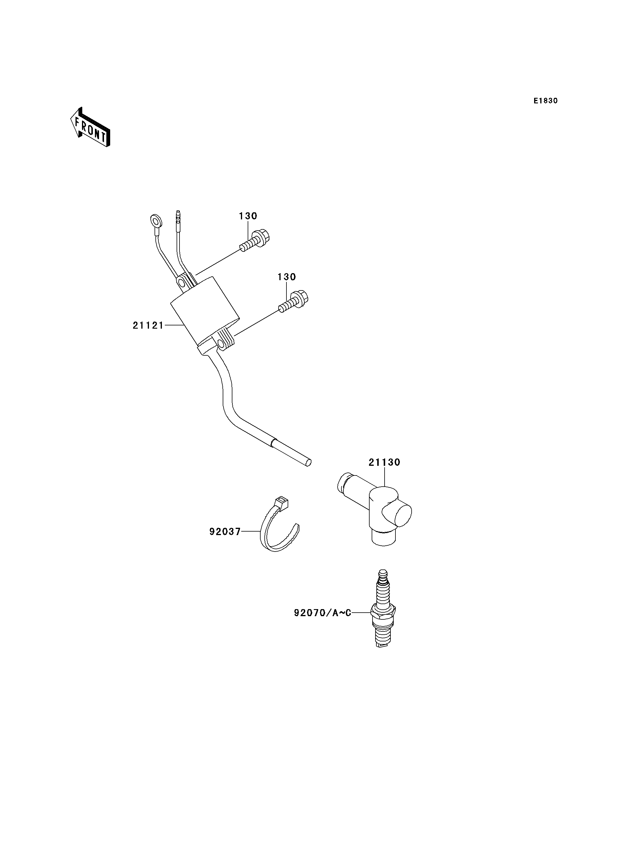 SYSTEME DALLUMAGE POUR KX125 KX125 K2 VERT 1995 EUROPE