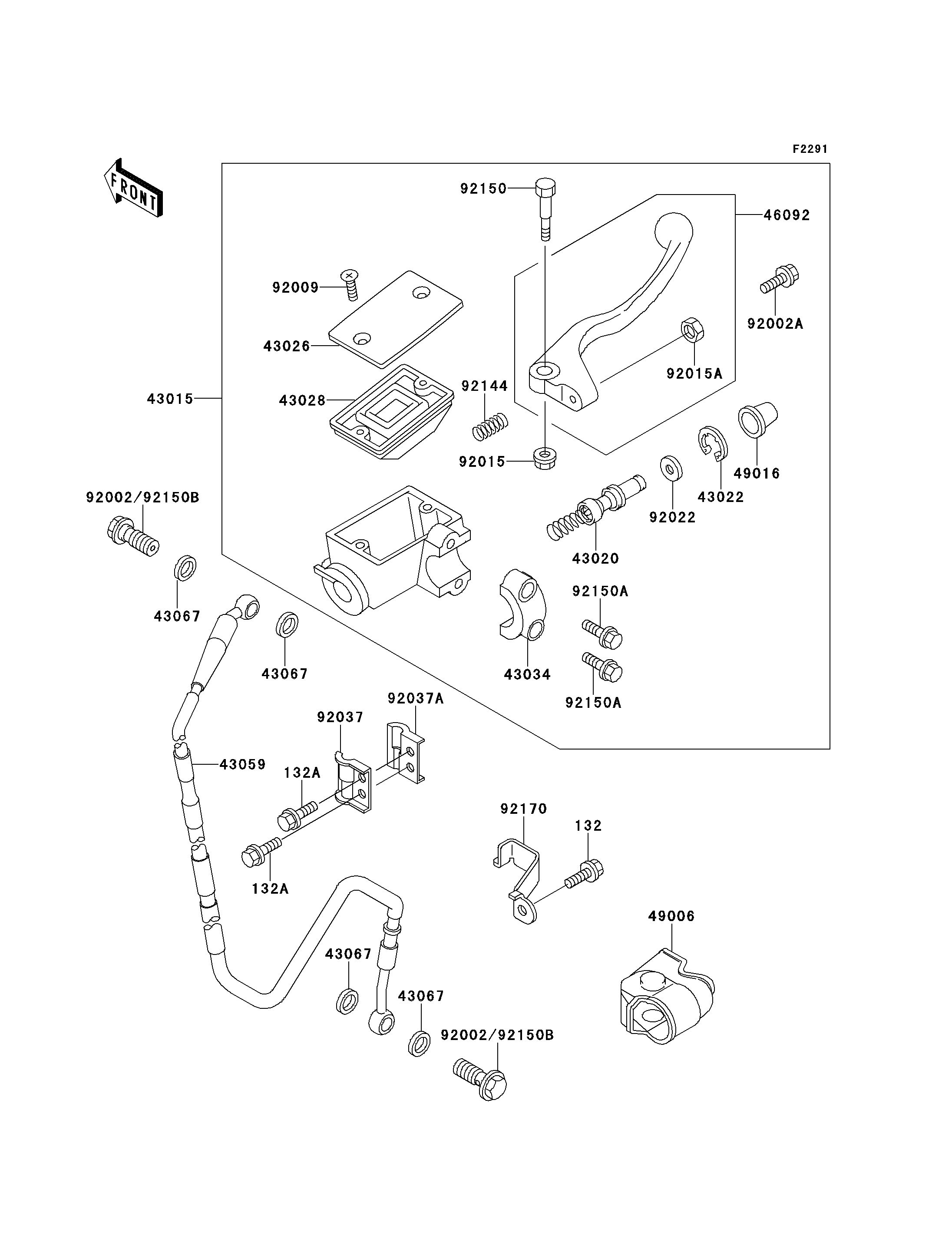 MAITRE CYLINDRE AV POUR KX125 KX125 K3 VERT 1996 EUROPE