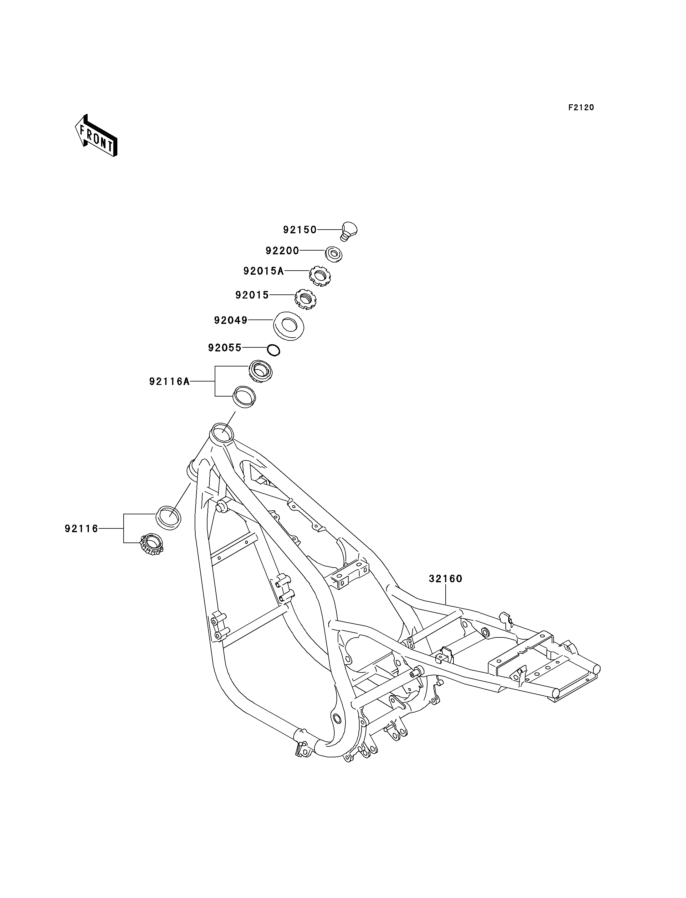 CHASSIS POUR ZEPHYR 750 ZR750 D1 NOIR 1996 EUROPE