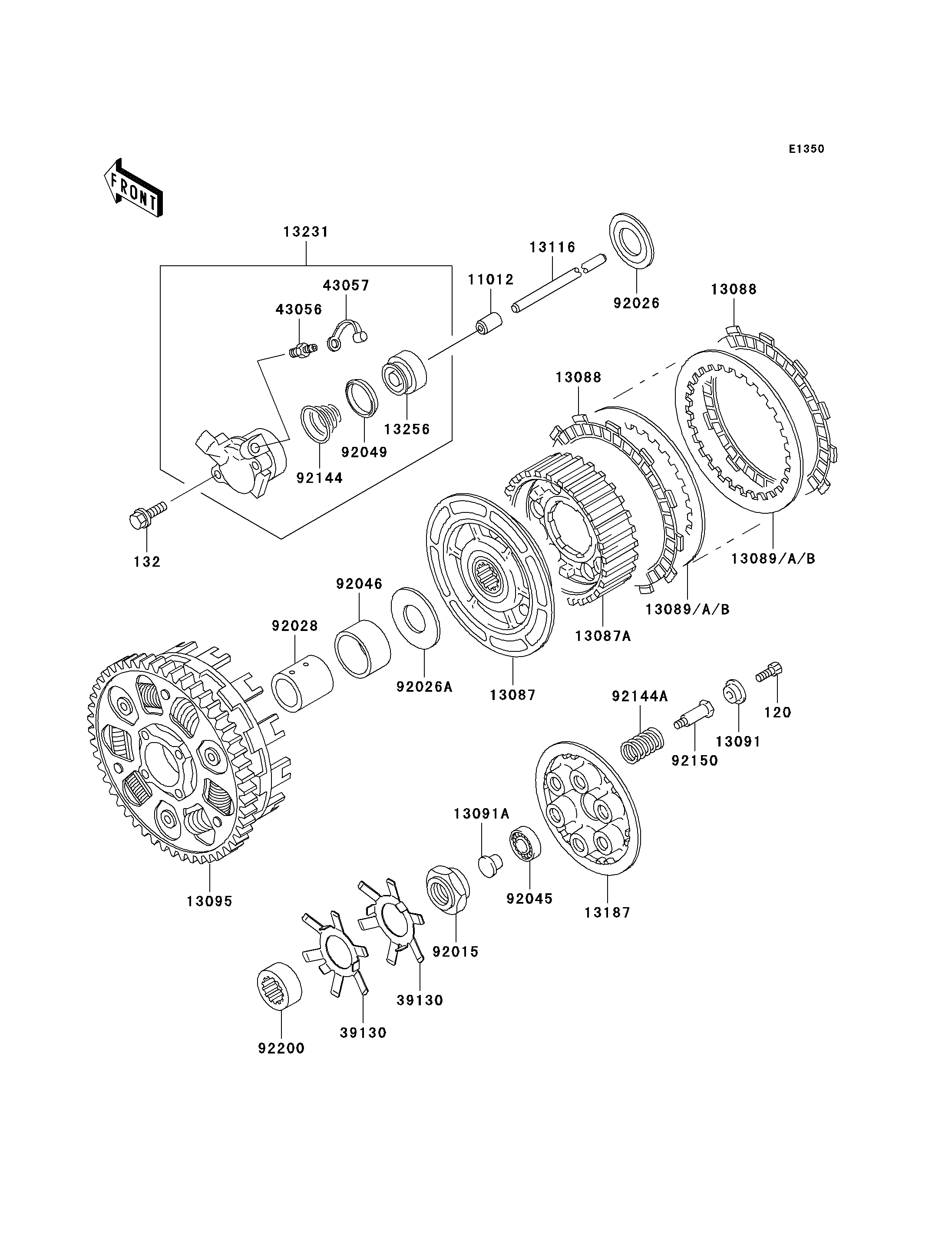 EMBRAYAGE POUR NINJA ZX 7RR ZX750 N1 VERT 1996 EUROPE