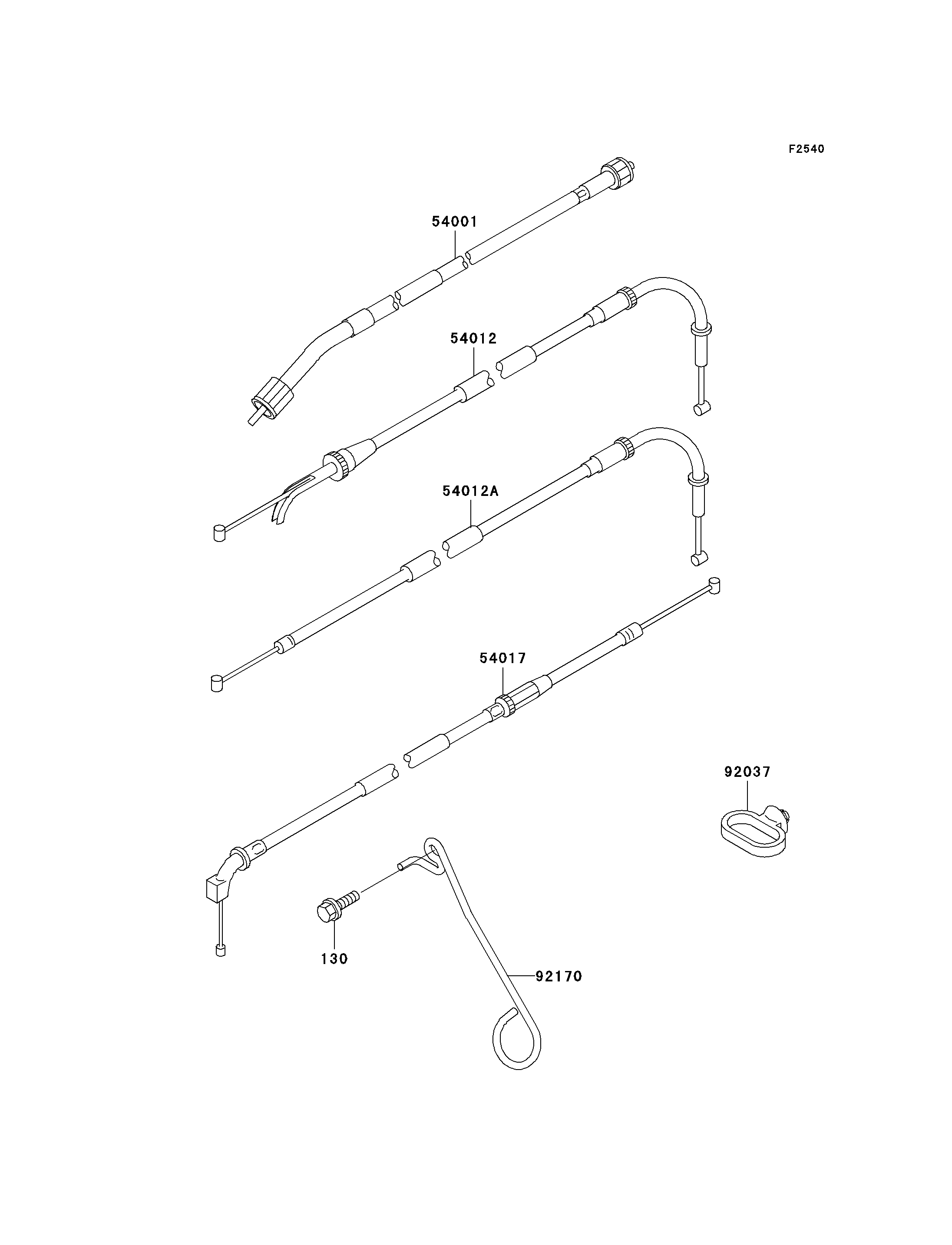 CABLES POUR NINJA ZX 7RR ZX750 N1 VERT 1996 EUROPE