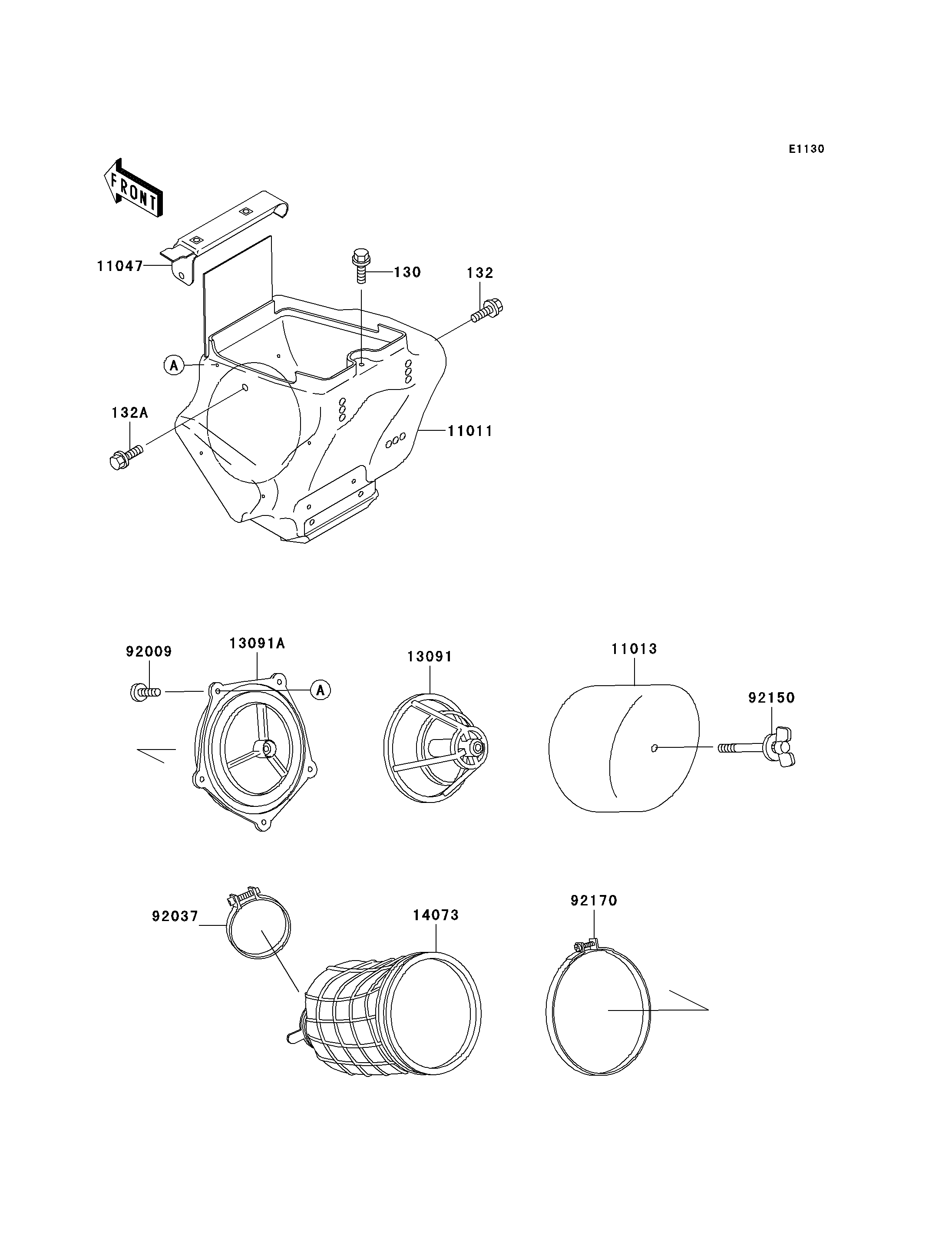 FILTRE A AIR POUR KX100 KX100 B7 VERT 1997 EUROPE