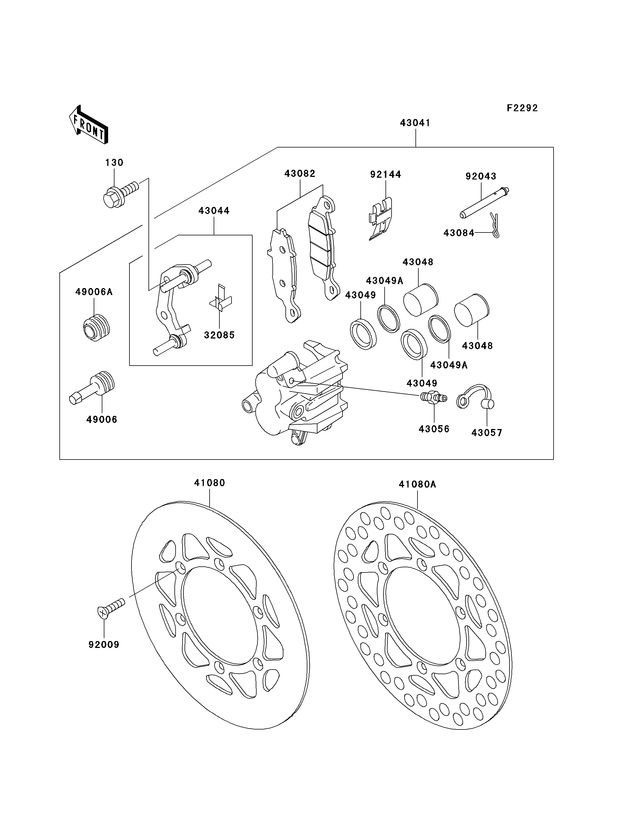FREIN AVANT POUR KX100 KX100 B7 VERT 1997 EUROPE
