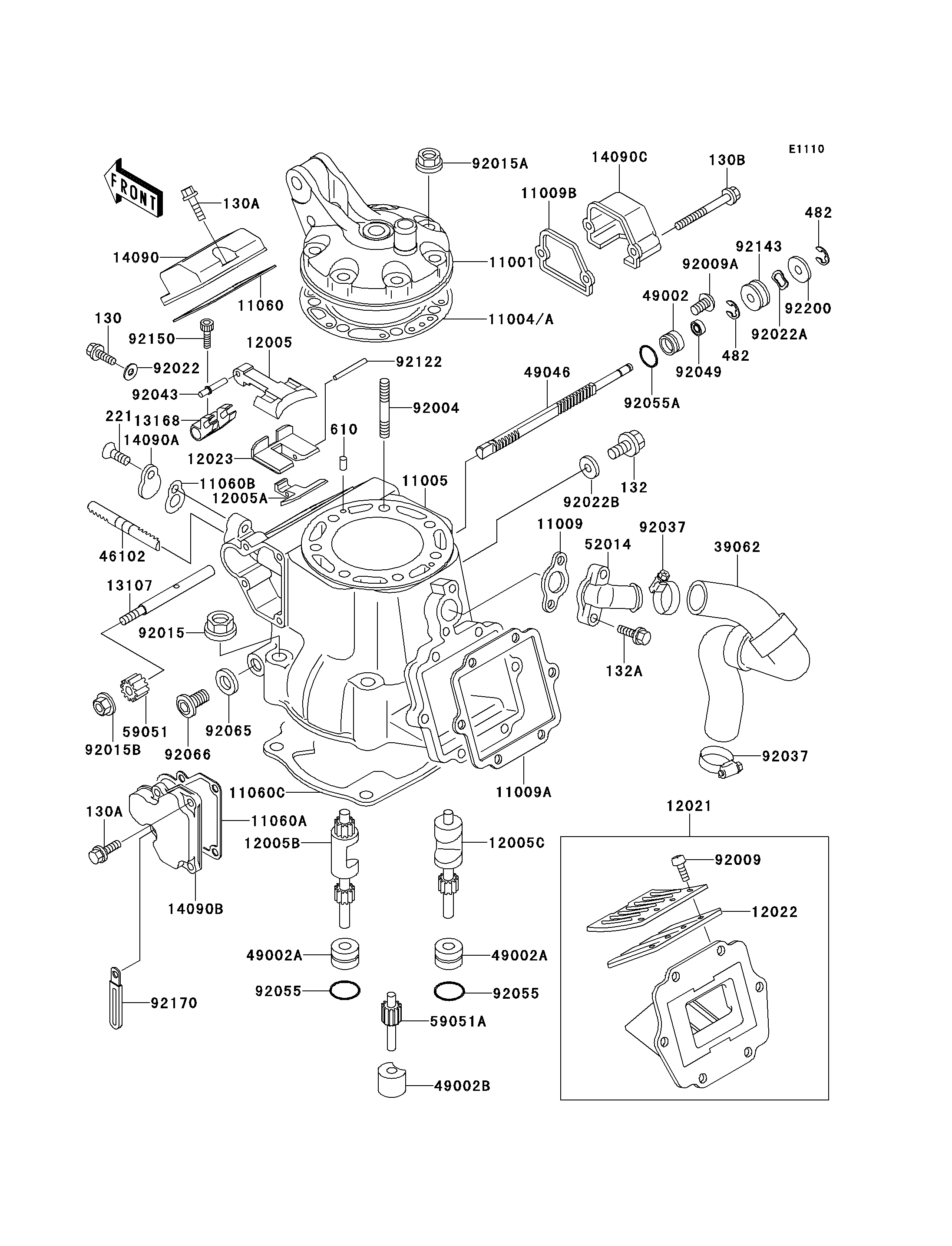 CULASSECYLINDRE POUR KX250 KX250 K4 VERT 1997 EUROPE
