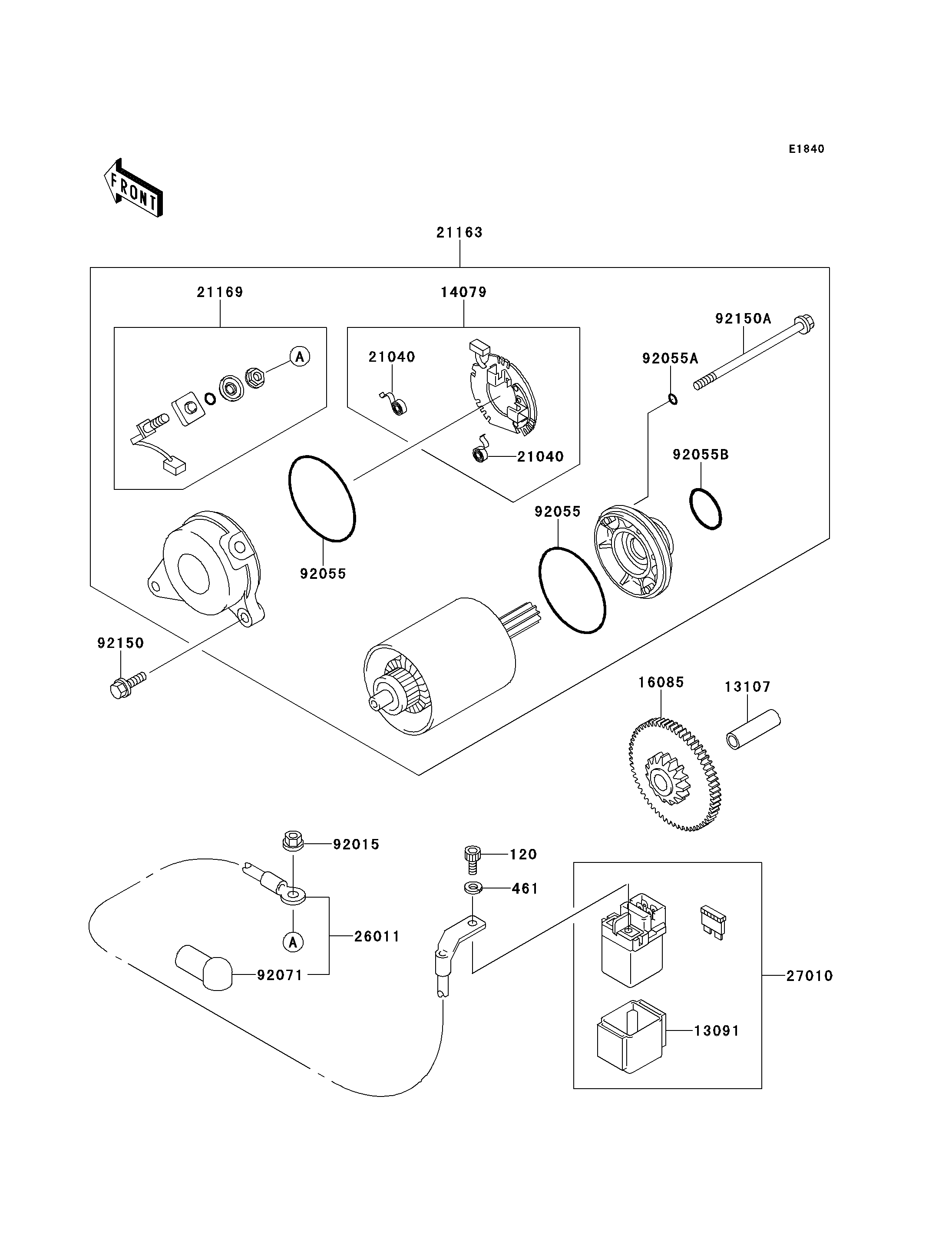 DEMARREUR POUR NINJA ZX 9R ZX900 B3 VERT 1996 EUROPE