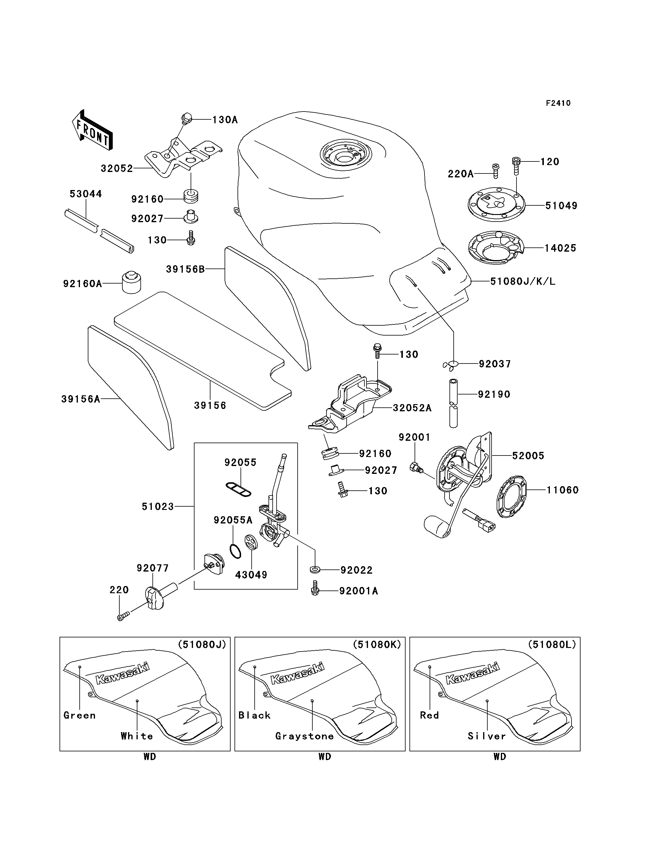 RESERVOIR CARBURANT POUR NINJA ZX 9R ZX900 B4 NOIR 1997 EUROPE