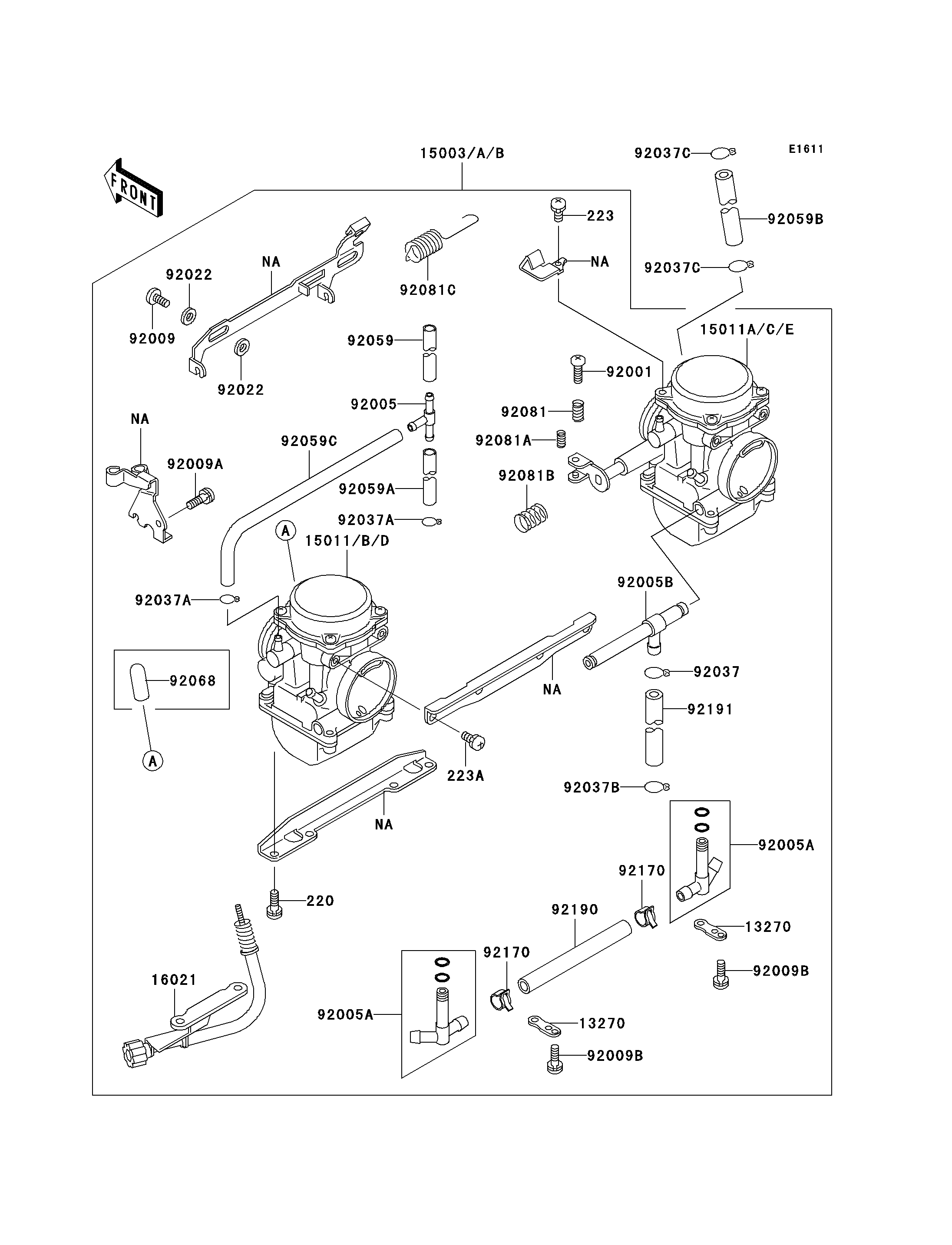 CARBURATEUR POUR ER 5 ER500 A1 BLEU 1997