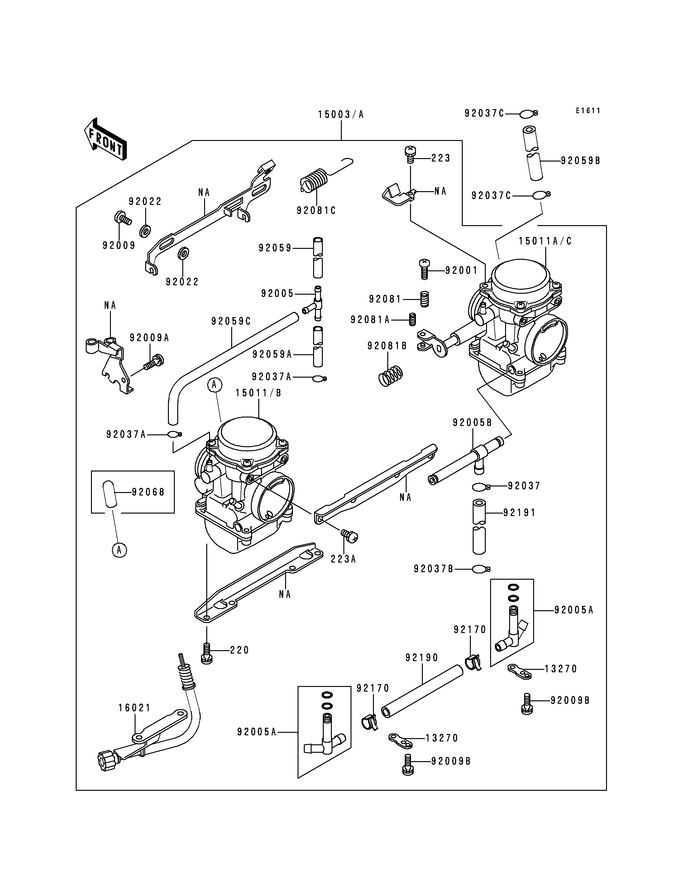 CARBURATEUR POUR ER 5 ER500 B3 VERT 1999 EUROPE
