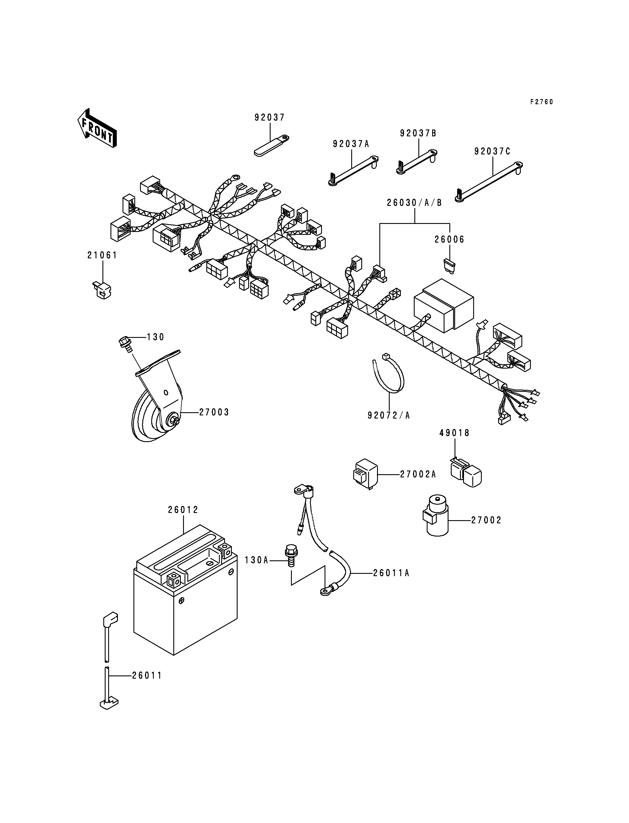 CHASSIS EQUIPMENT ELECTRIQUE POUR ER 5 ER500 B3 VERT 1999