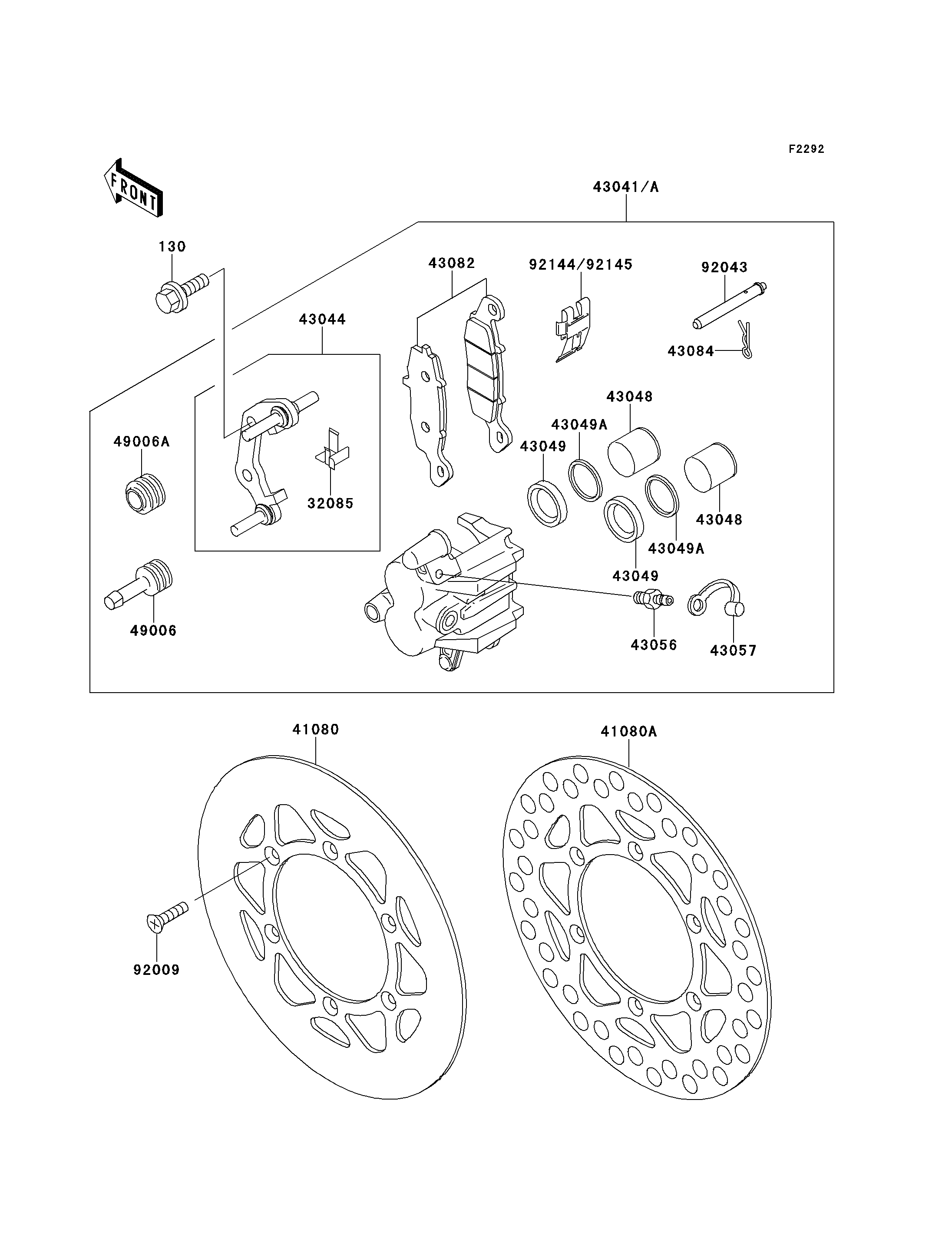 FREIN AVANT POUR KX100 KX100 C1 VERT 1998 EUROPE