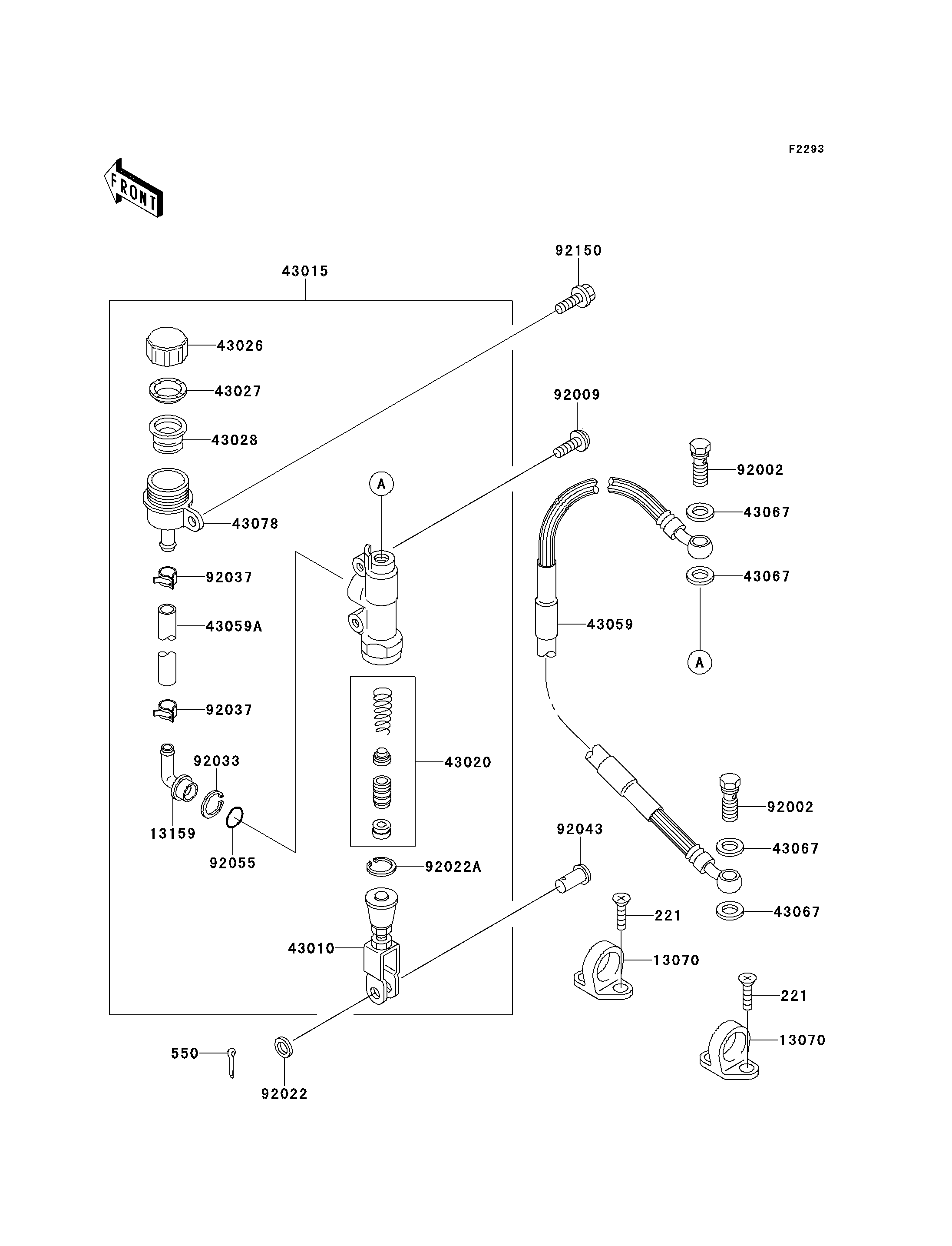 MAITRE CYLINDRE ARRIERE POUR KX100 KX100 C1 VERT 1998 EUROPE