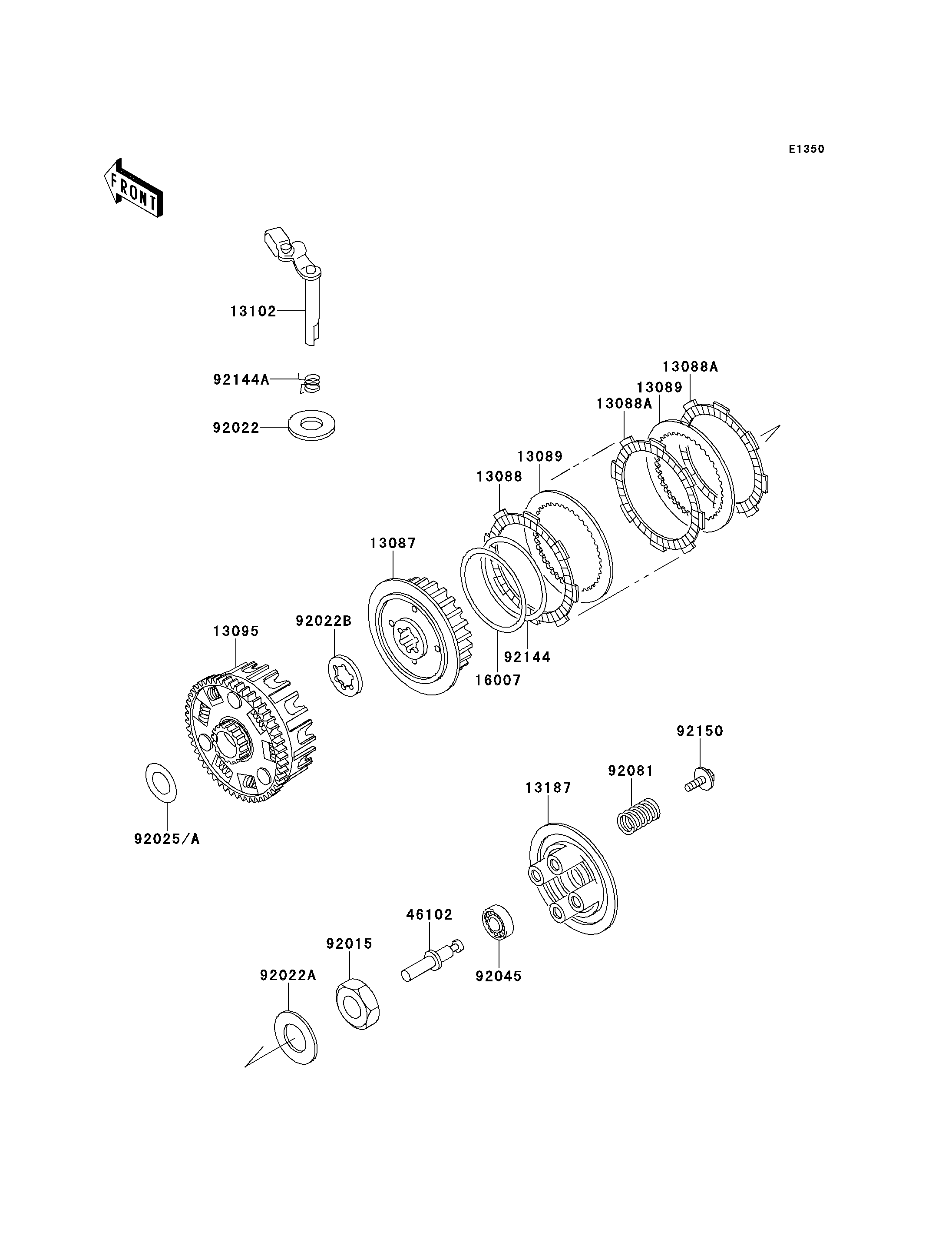 EMBRAYAGE POUR ELIMINATOR 125 BN125 A1 NOIR 1998 EUROPE
