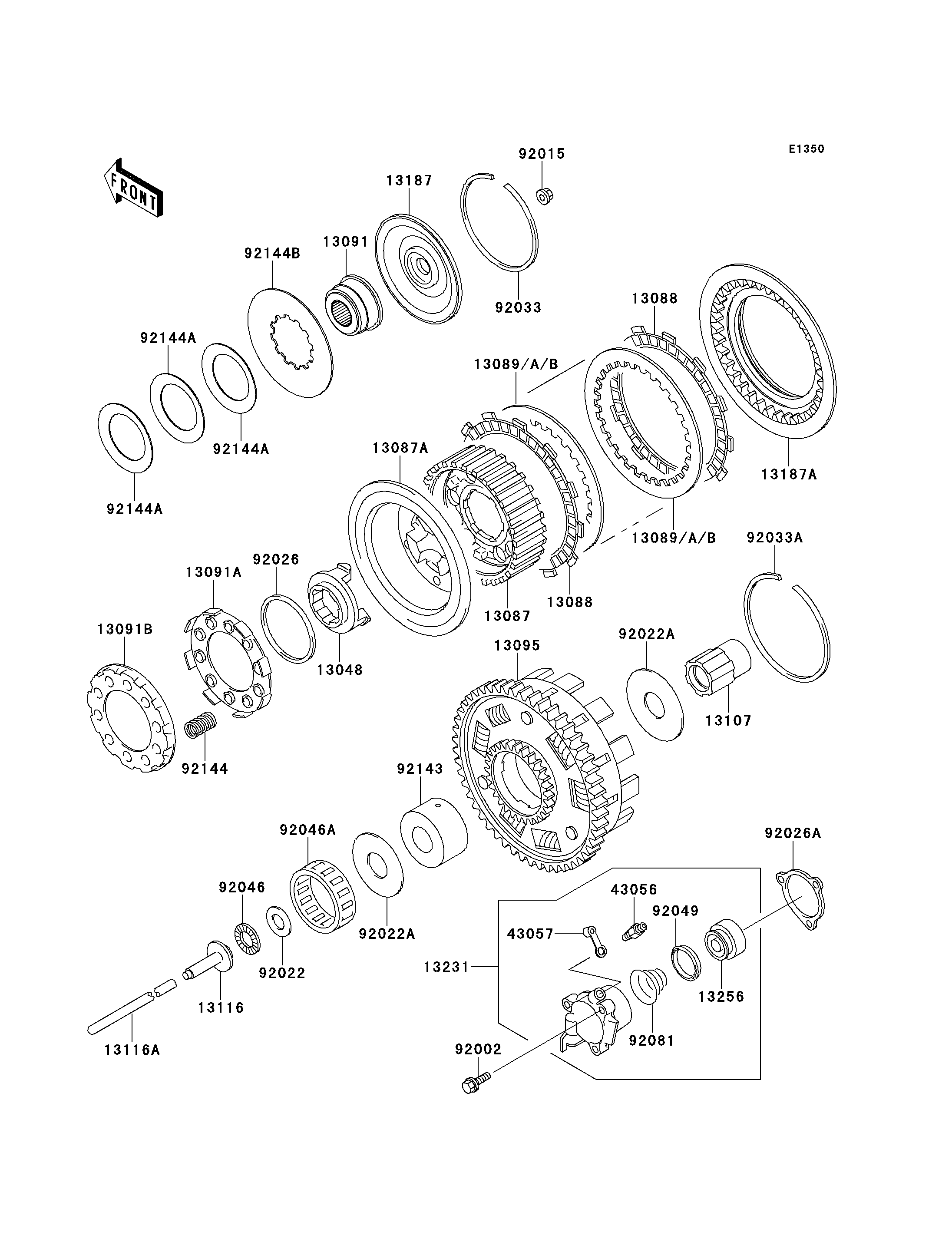 EMBRAYAGE POUR VN1500 CLASSIC VN1500 D1 BLANC 1996 EUROPE