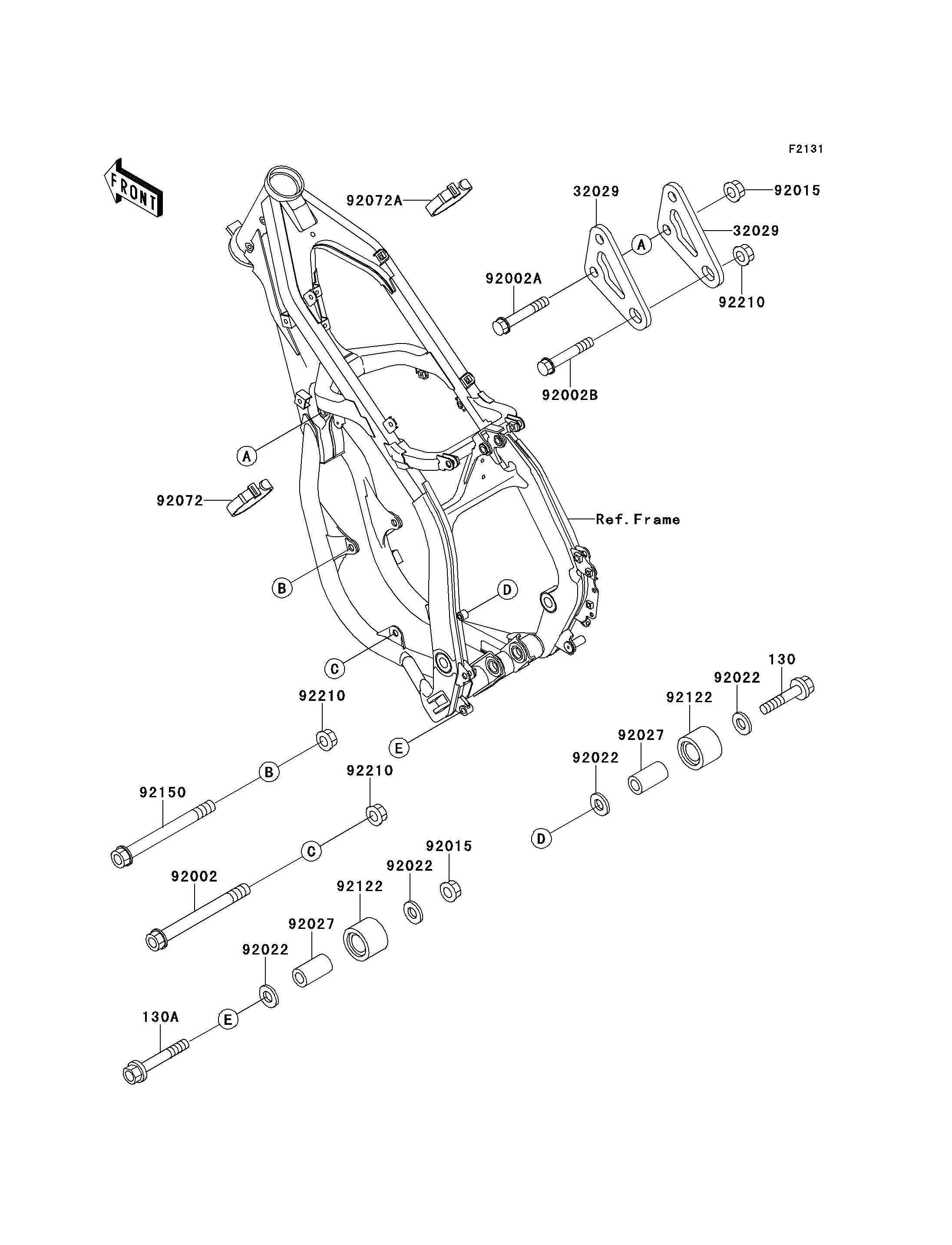 PIECE DE CADRE COUVERTURE POUR KX250 KX250 K3 VERT 1996 EUROPE