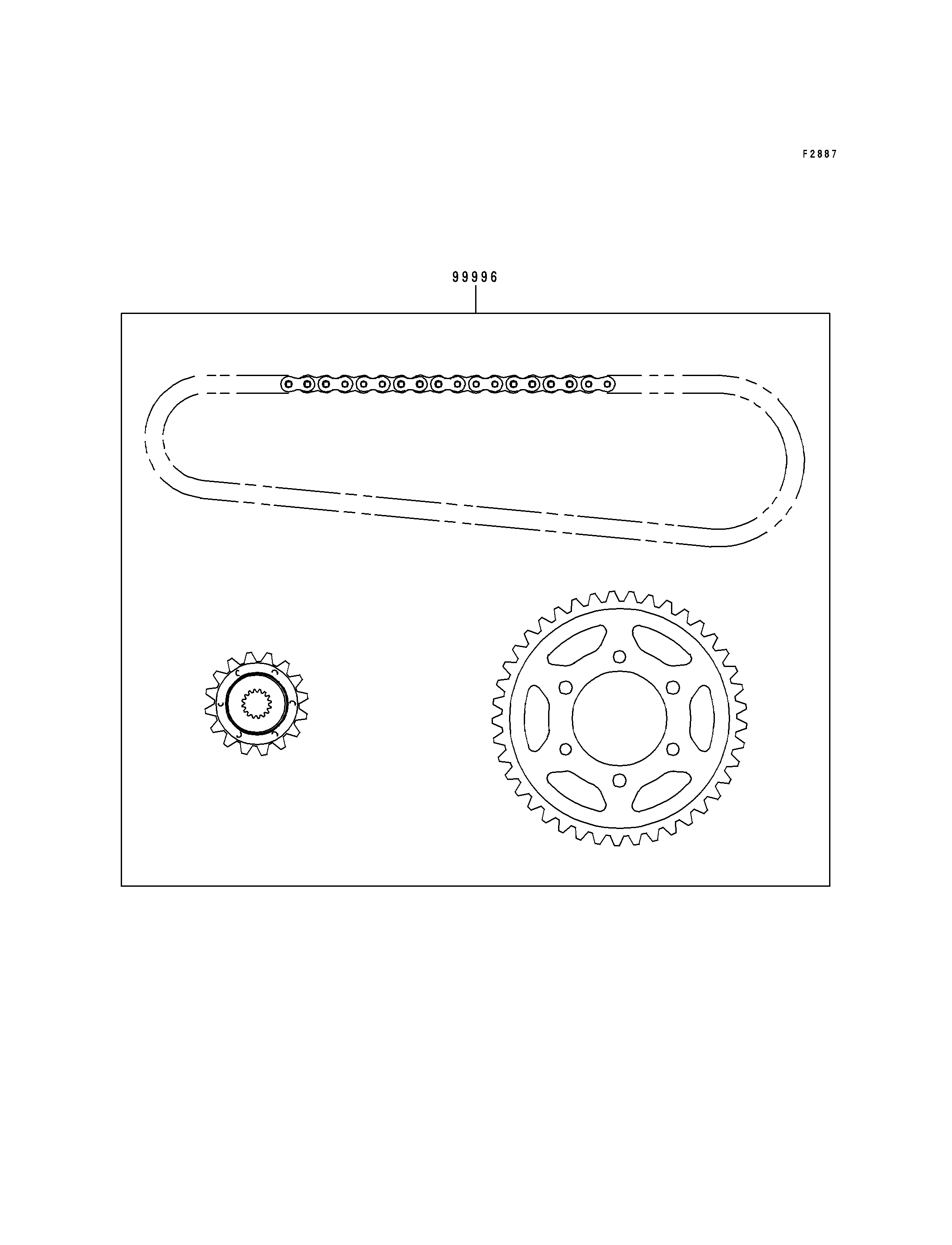 KIT CHAINE POUR NINJA ZX 6R ZX600 G2 GRIS 1999 EUROPE