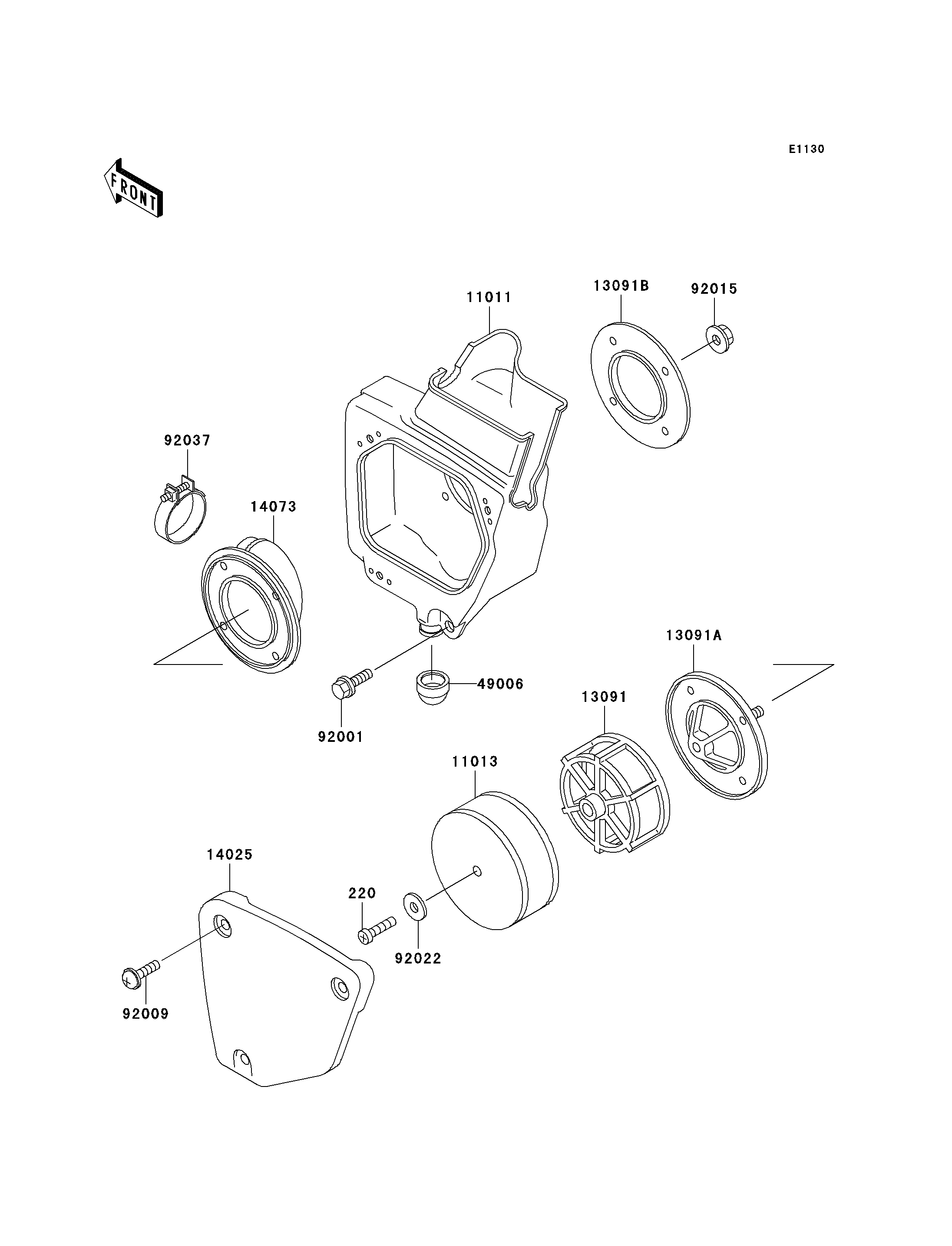 FILTRE A AIR POUR KX60 KX60 B6 VERT 1990