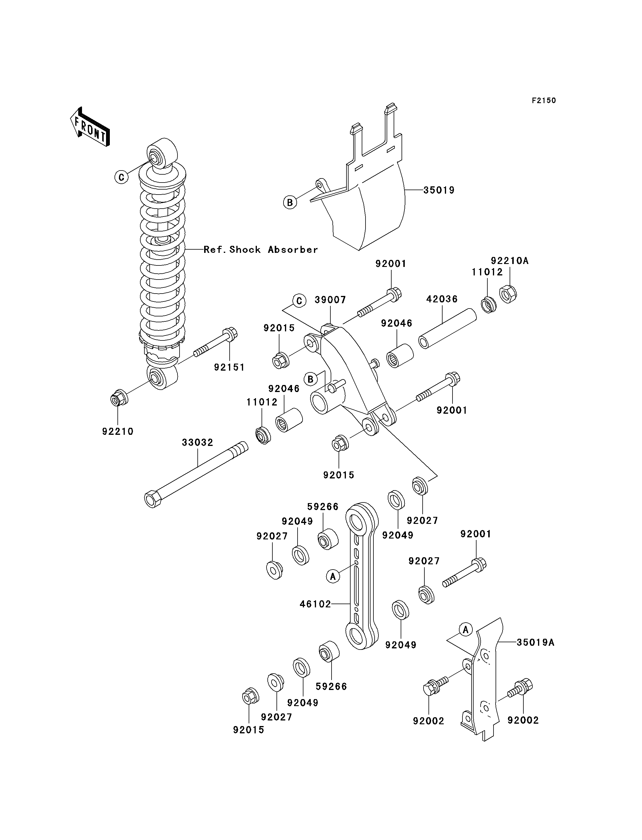 SUSPENSION POUR KX60 KX60 B10 VERT 1994 EUROPE