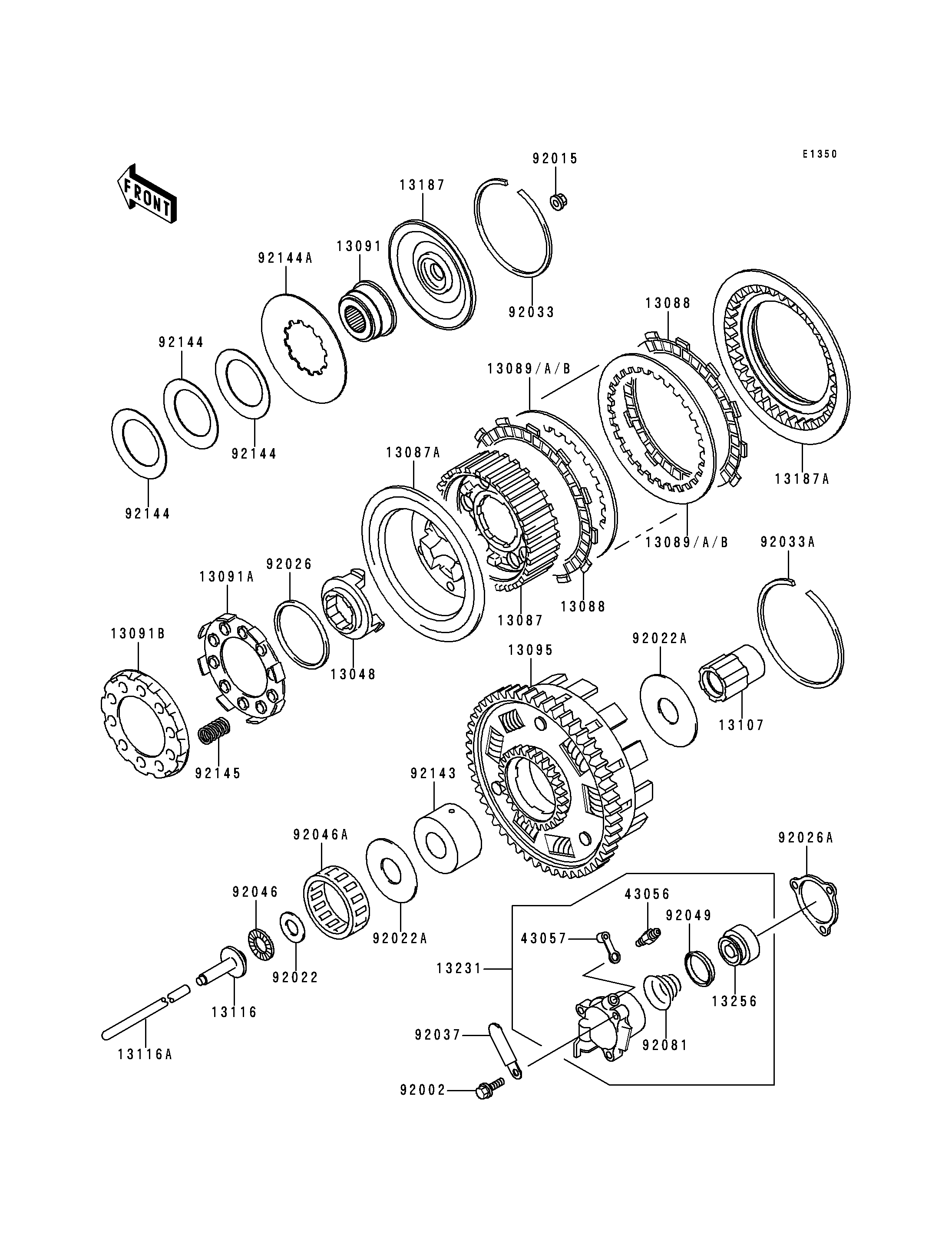 EMBRAYAGE POUR VN1500 CLASSIC FI VN1500 N1H NOIR 2000