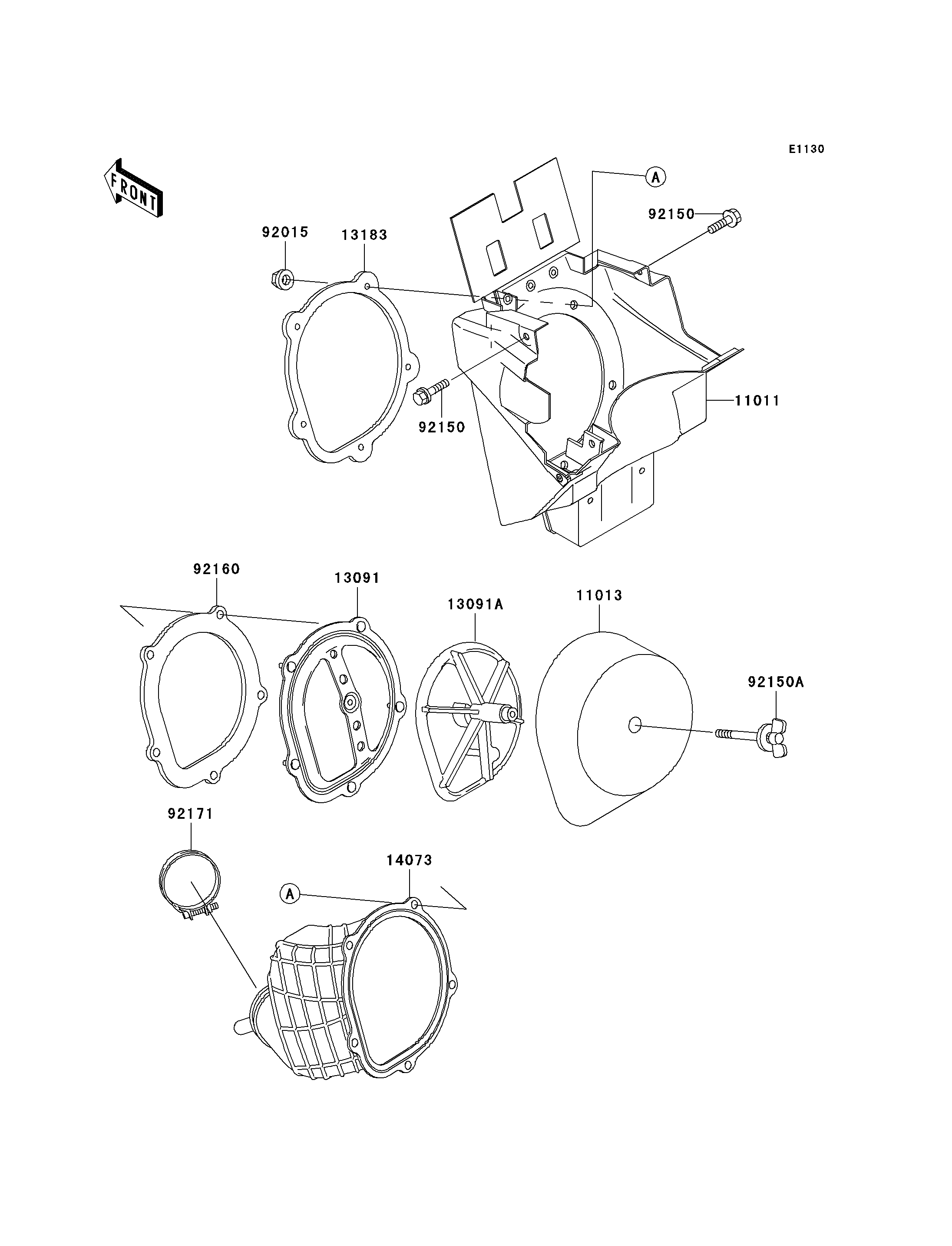 FILTRE A AIR POUR KX125 KX125 L1 VERT 1999 EUROPE