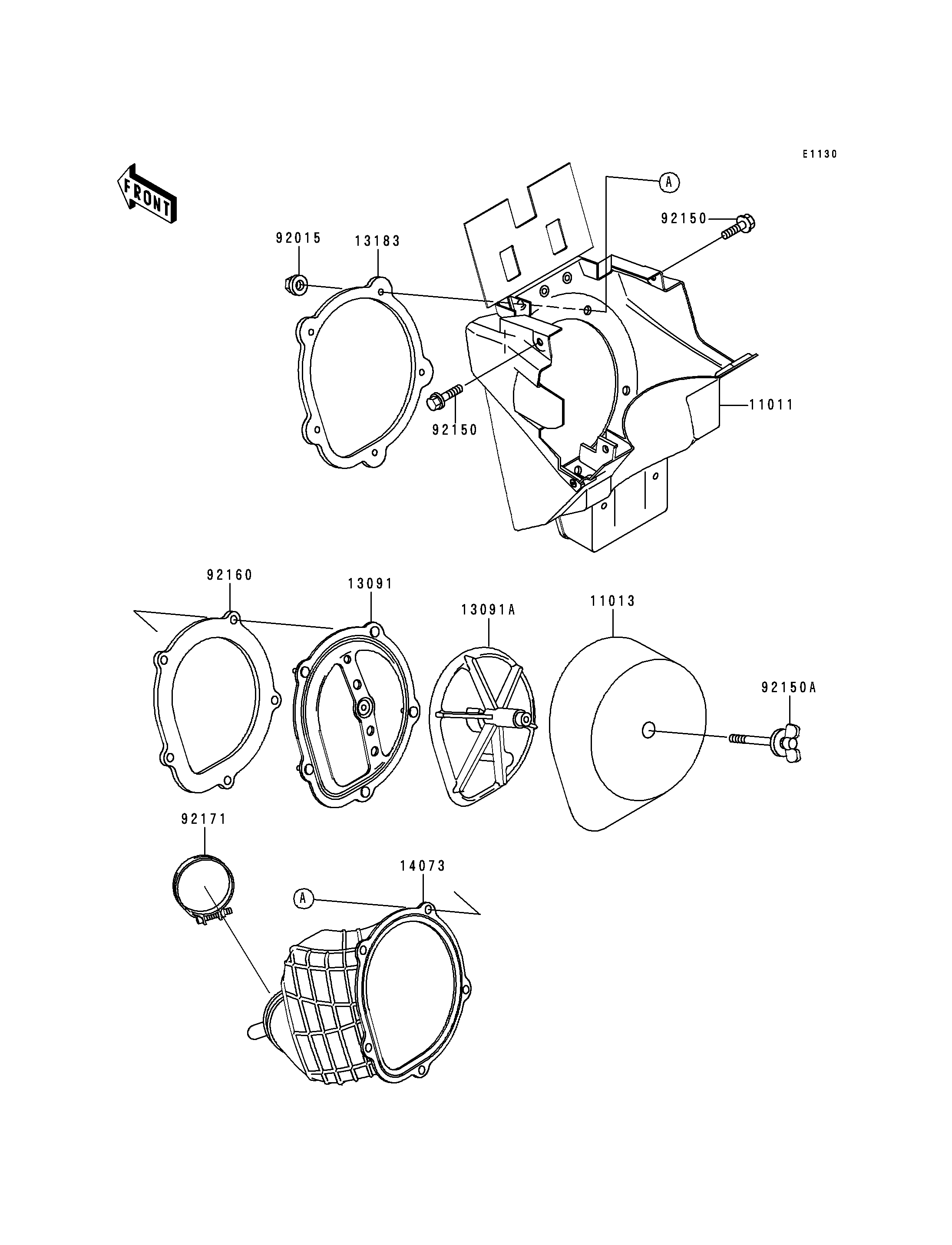 FILTRE A AIR POUR KX250 KX250 L1 VERT 1999 EUROPE