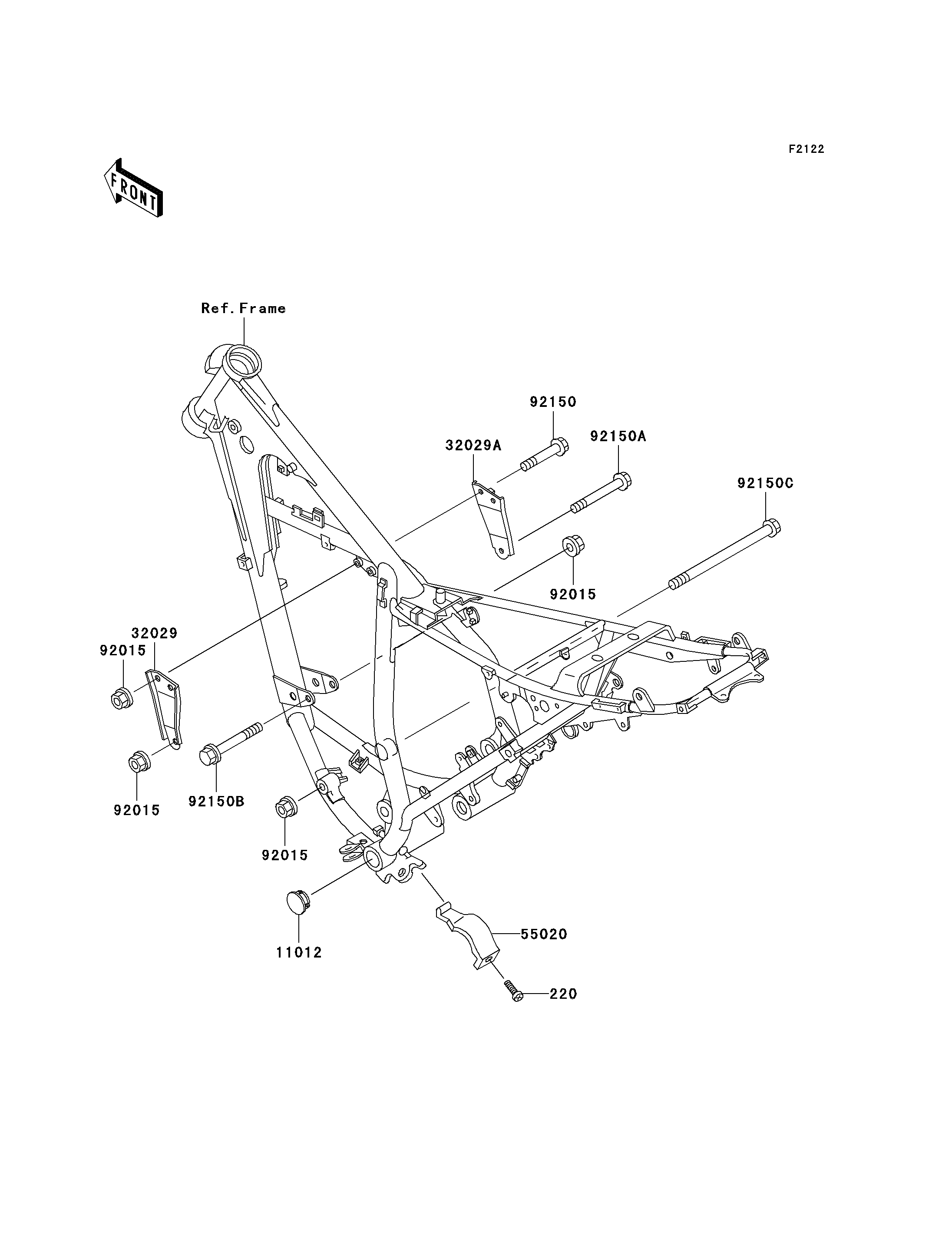 SUPPORT MOTEUR POUR KMX125 KMX125 A11 NOIR 1998 EUROPE