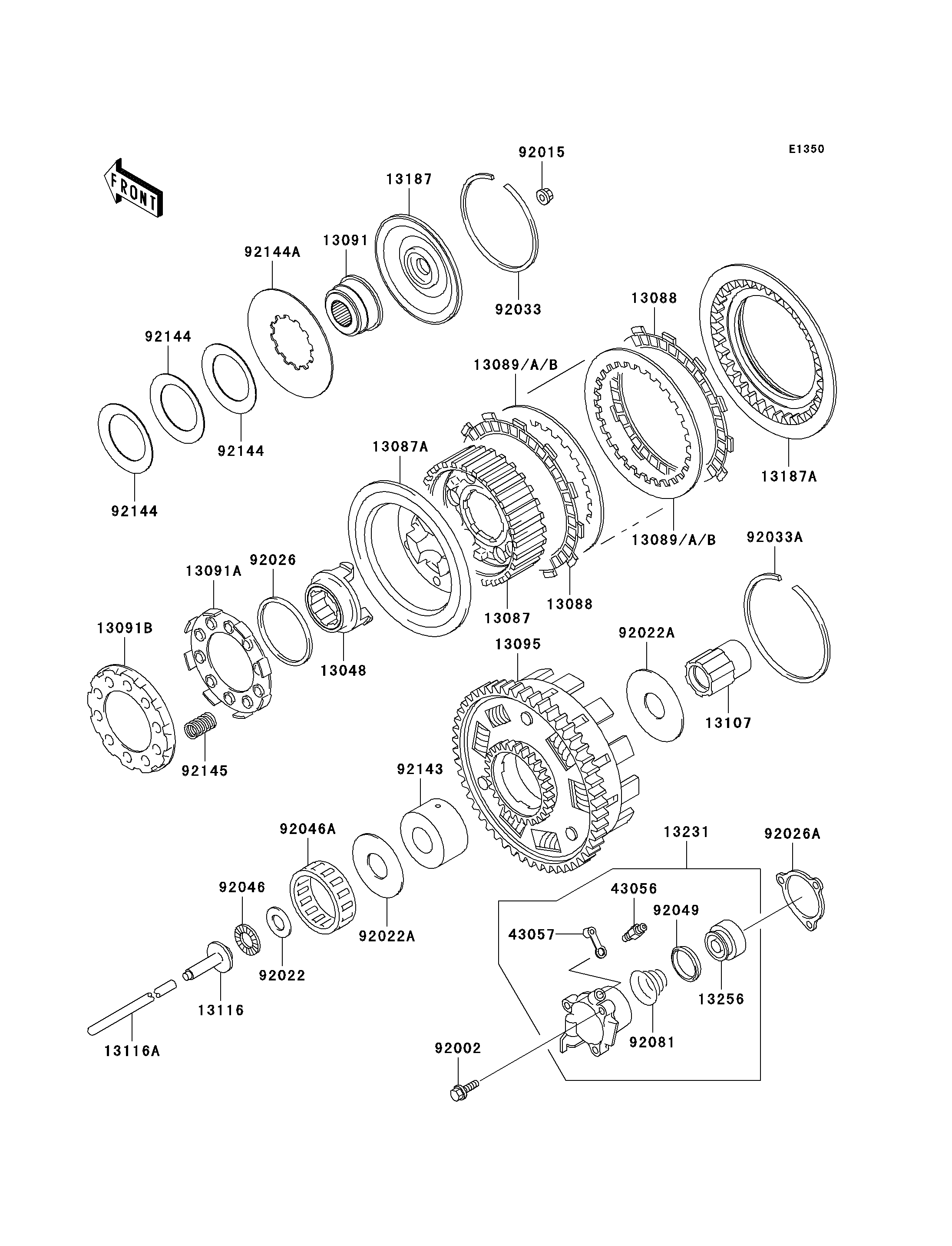 EMBRAYAGE POUR VN1500 DRIFTER VN1500 J1 ROUGE 1999 EUROPE