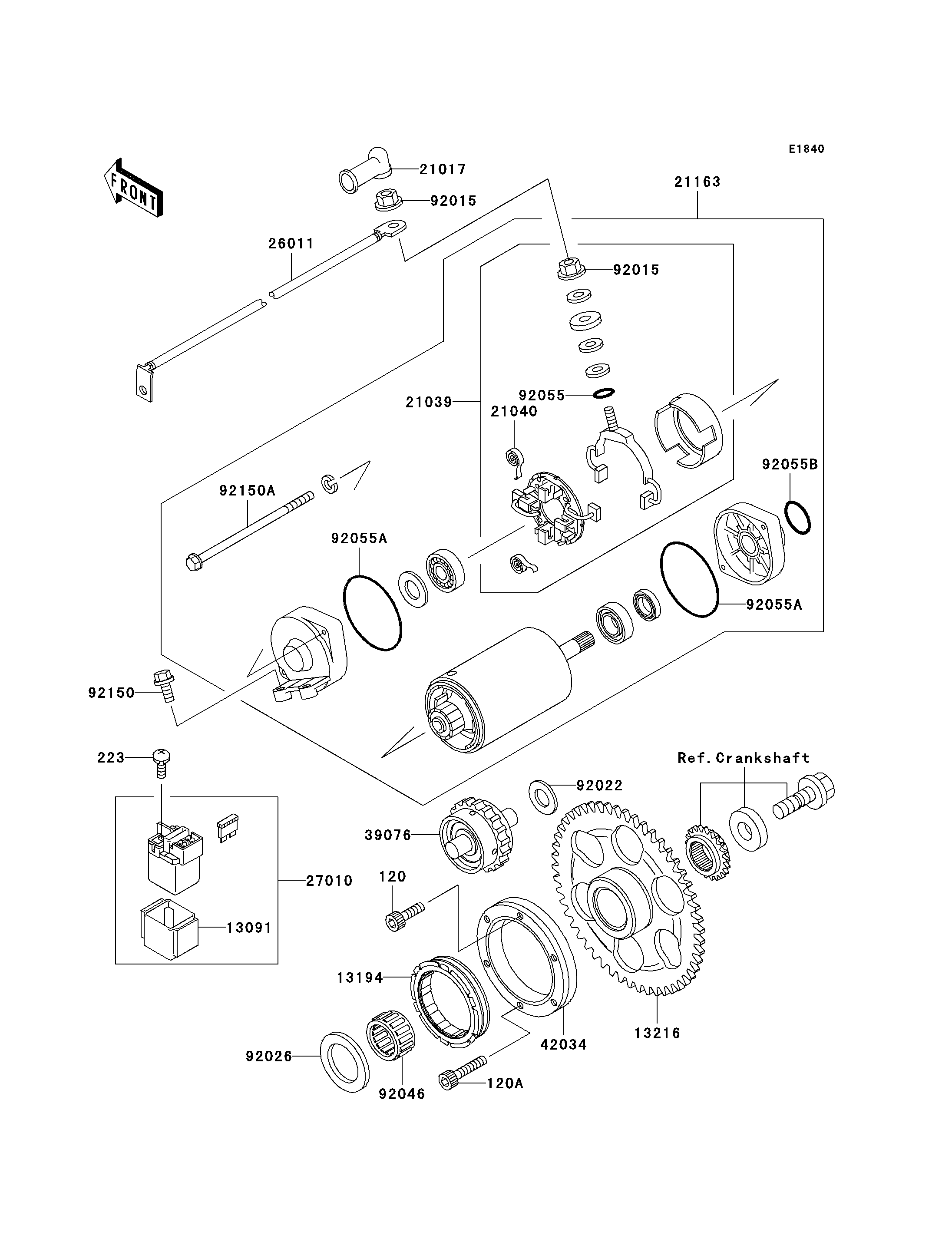 DEMARREUR POUR VN1500 CLASSIC FI VN1500 N3H VERT 2002