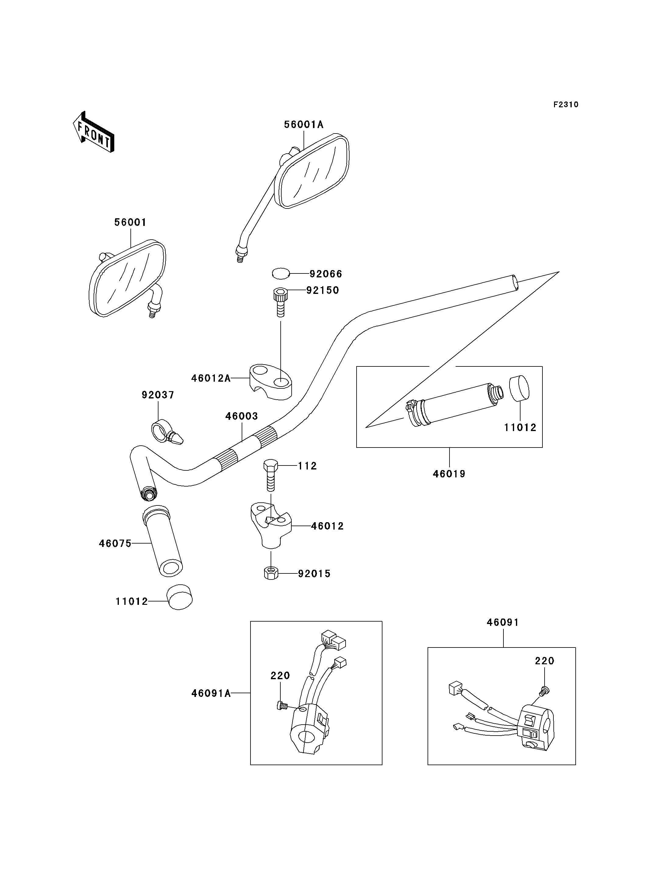 GUIDON POUR VN1500 DRIFTER VN1500 J1 ROUGE 1999 EUROPE