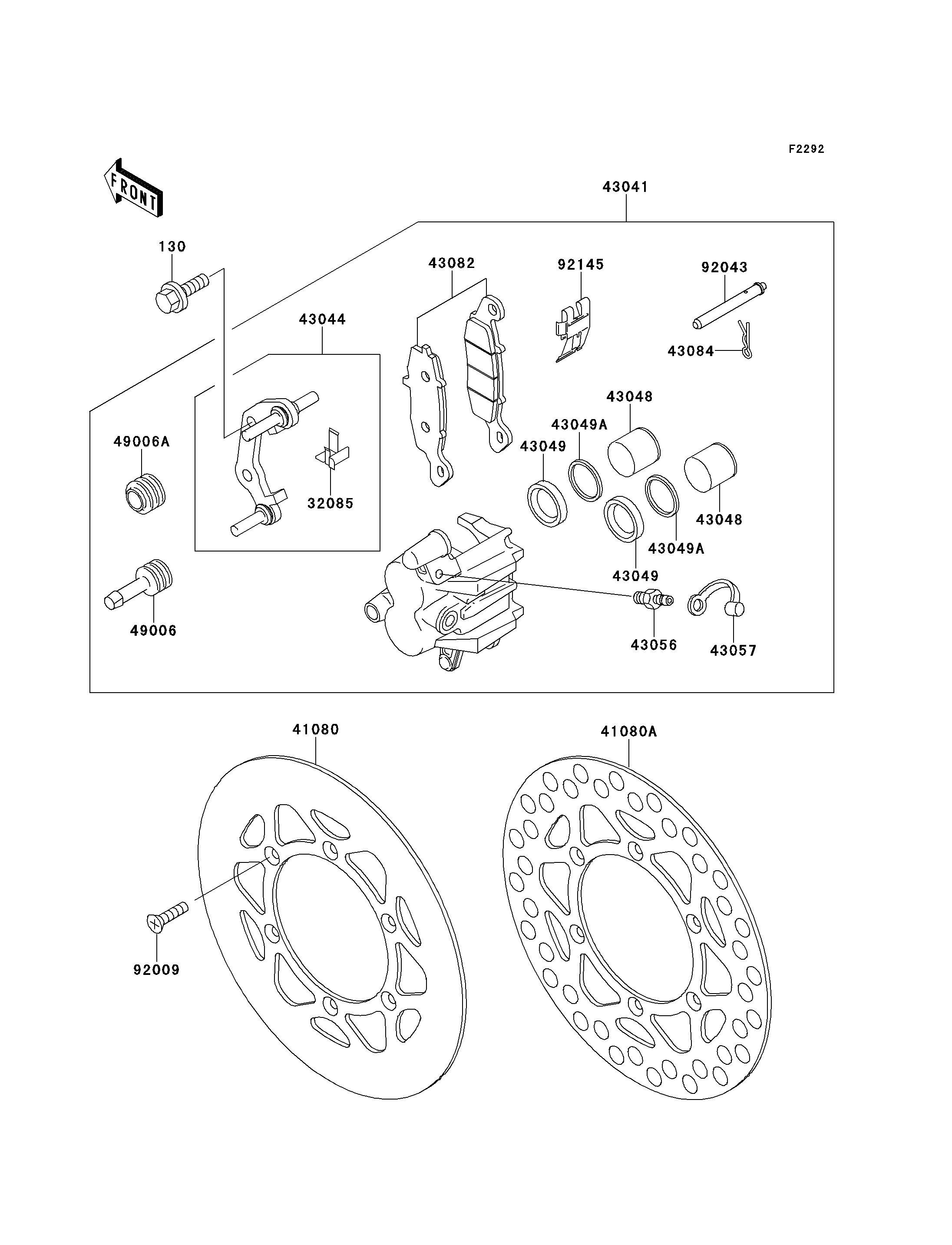 FREIN AVANT POUR KX80 KX80 II KX80 W3 VERT 2000 EUROPE